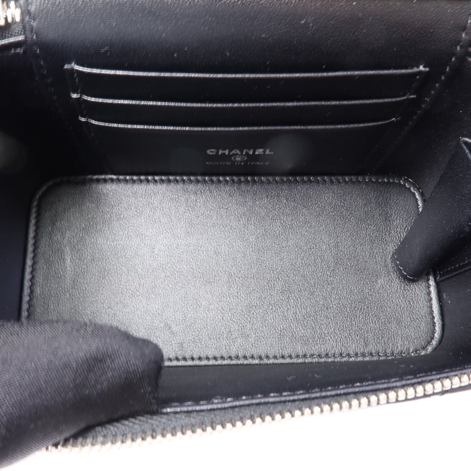 CHANEL 羊皮皮革Vanity Case鏈帶肩背袋