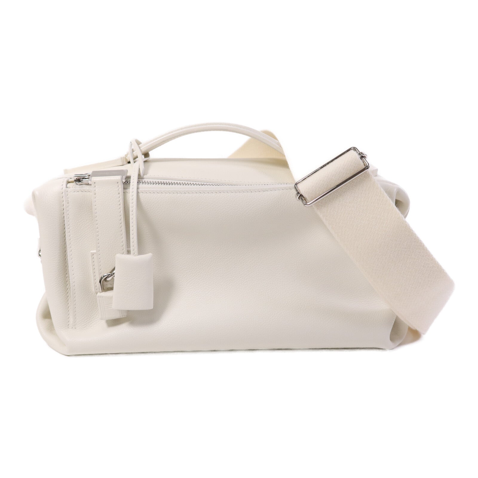HERMES Evercolor皮革Emile 30銀扣肩背袋Blanc