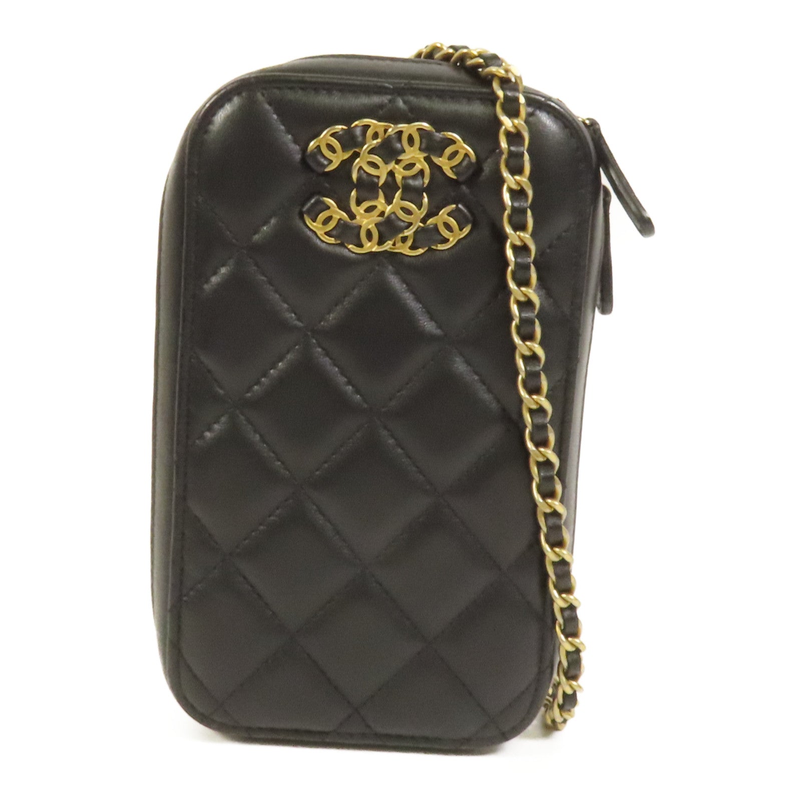 CHANEL 【激減優惠】羊皮皮革Chain Shoulder金扣鏈帶肩背袋