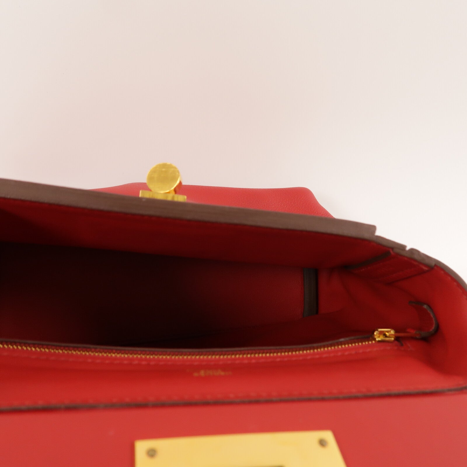 HERMES Evercolor皮革24/24 Mini肩背袋Rouge Piment