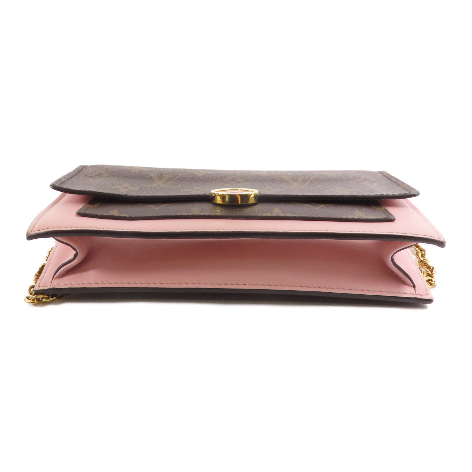 LOUIS VUITTON Monogram Flore Chain Wallet金扣鏈帶肩背袋