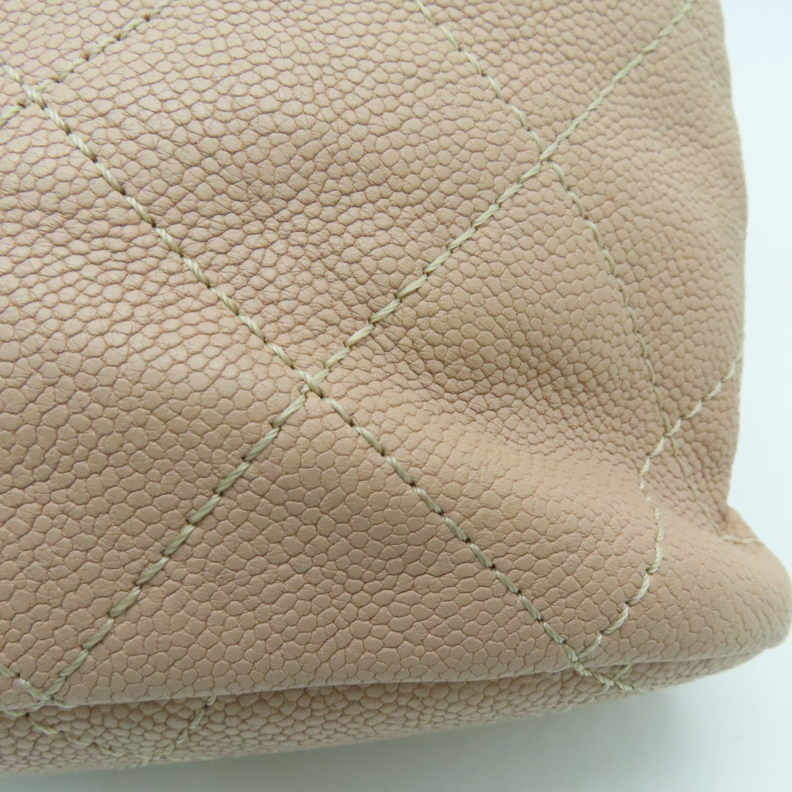CHANEL Caviar菱格Chain Shoulder銀扣手挽肩背袋兩用袋粉紅色