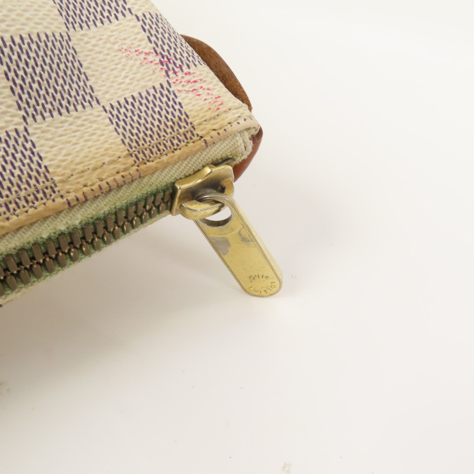 LOUIS VUITTON 【激減優惠】Damier Azur Saleya PM金扣手挽袋白色/藍色