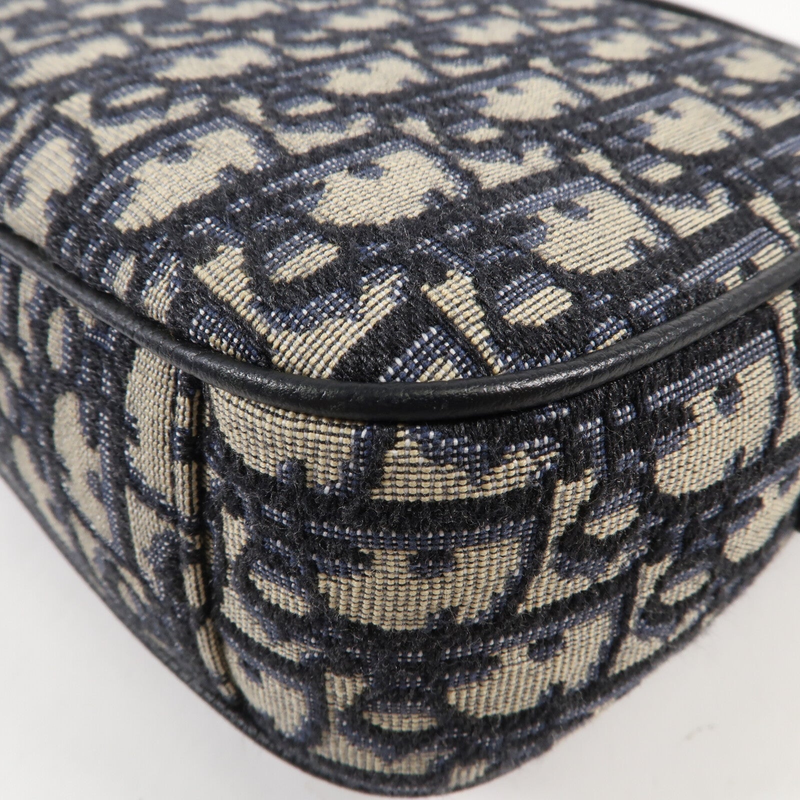 Dior 牛皮皮革/帆布Shoulder Bag銀扣肩背袋