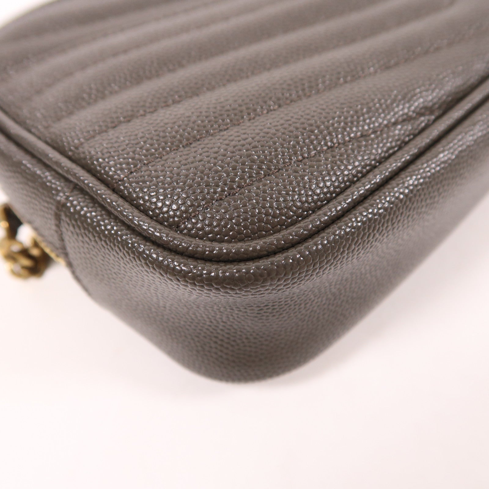 SAINT LAURENT 牛皮皮革Lou Mini Bag金扣鏈帶肩背袋