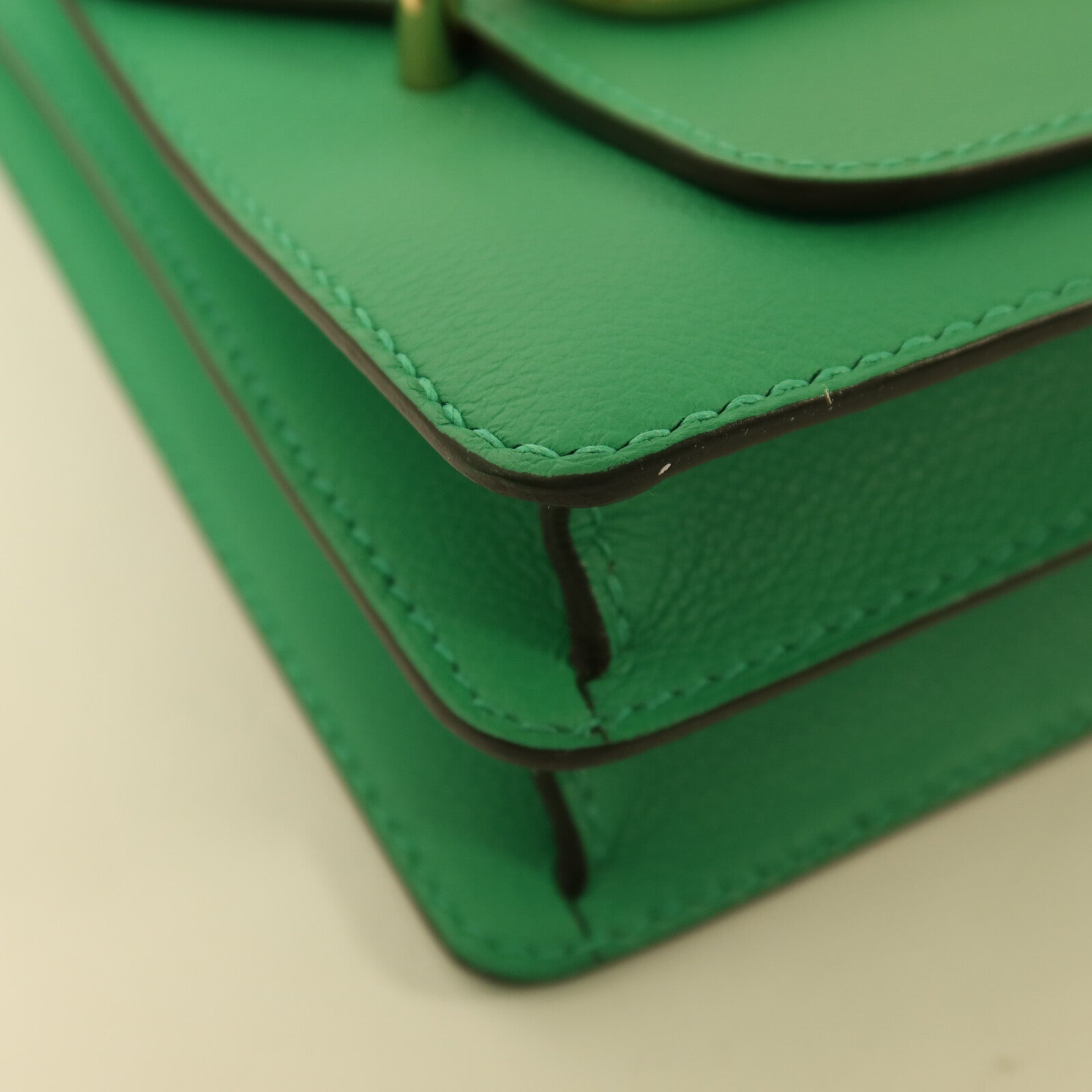 HERMES Evercolor皮革Roulis 23金扣肩背袋Menthe