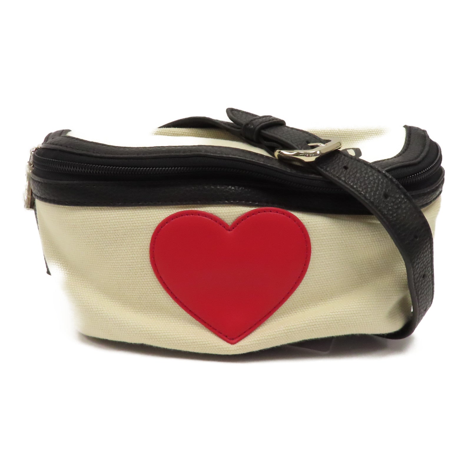 MOSCHINO 【激減優惠】帆布Waist Bag銀扣腰包黑色/白色/紅色