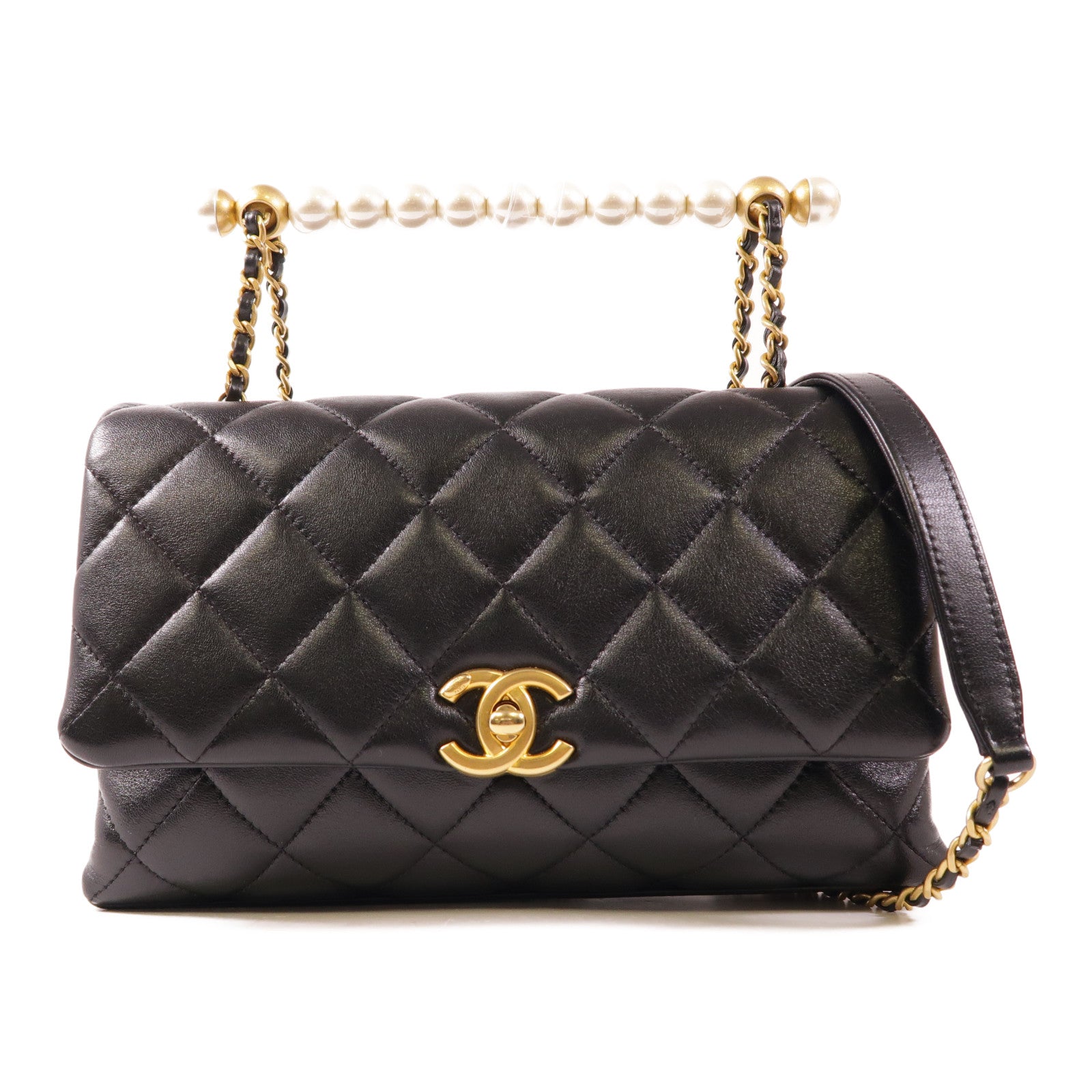 CHANEL 【激減優惠】羊皮皮革Shoulder Bag金扣手挽肩背兩用袋