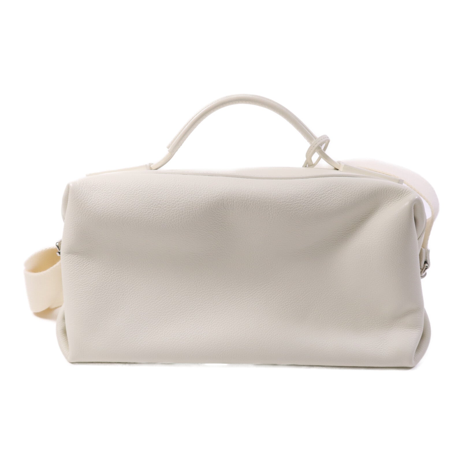 HERMES Evercolor皮革Emile 30銀扣肩背袋Blanc