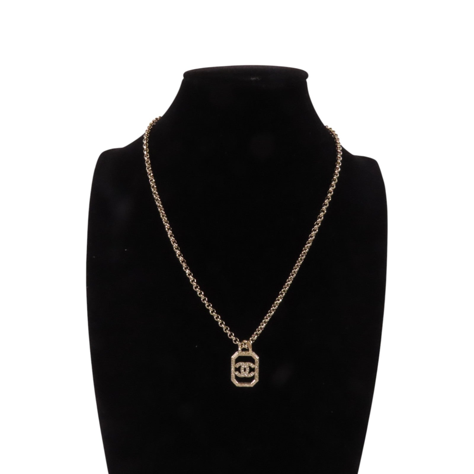 CHANEL 金屬/水鑽Necklace金扣項鏈