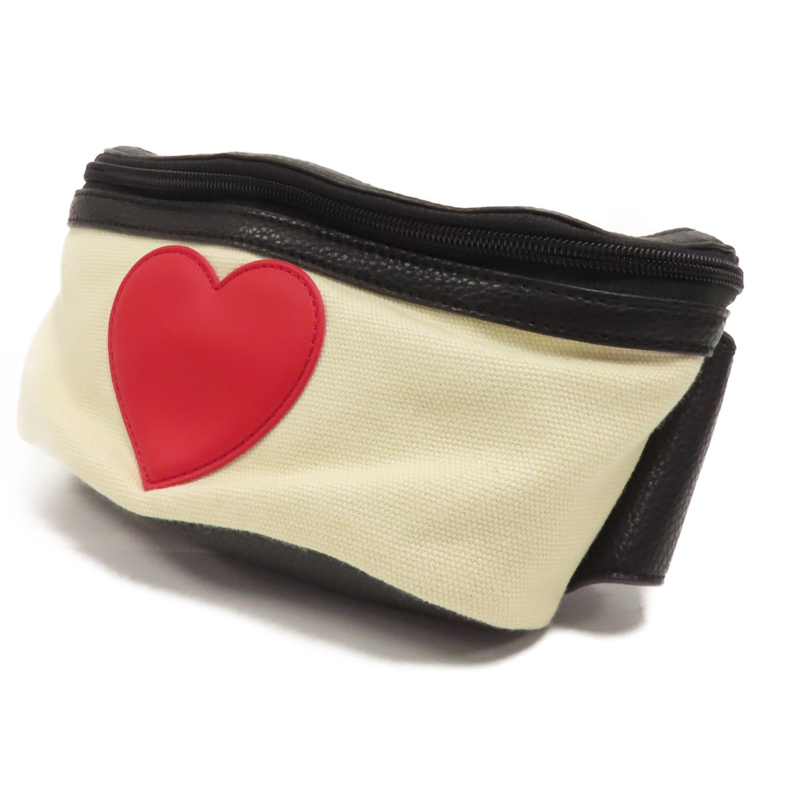 MOSCHINO 【激減優惠】帆布Waist Bag銀扣腰包黑色/白色/紅色