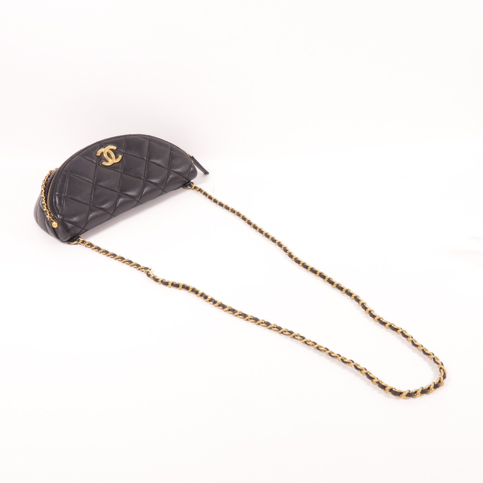 CHANEL 羊皮皮革2 Way Shoulder金扣手挽肩背兩用袋