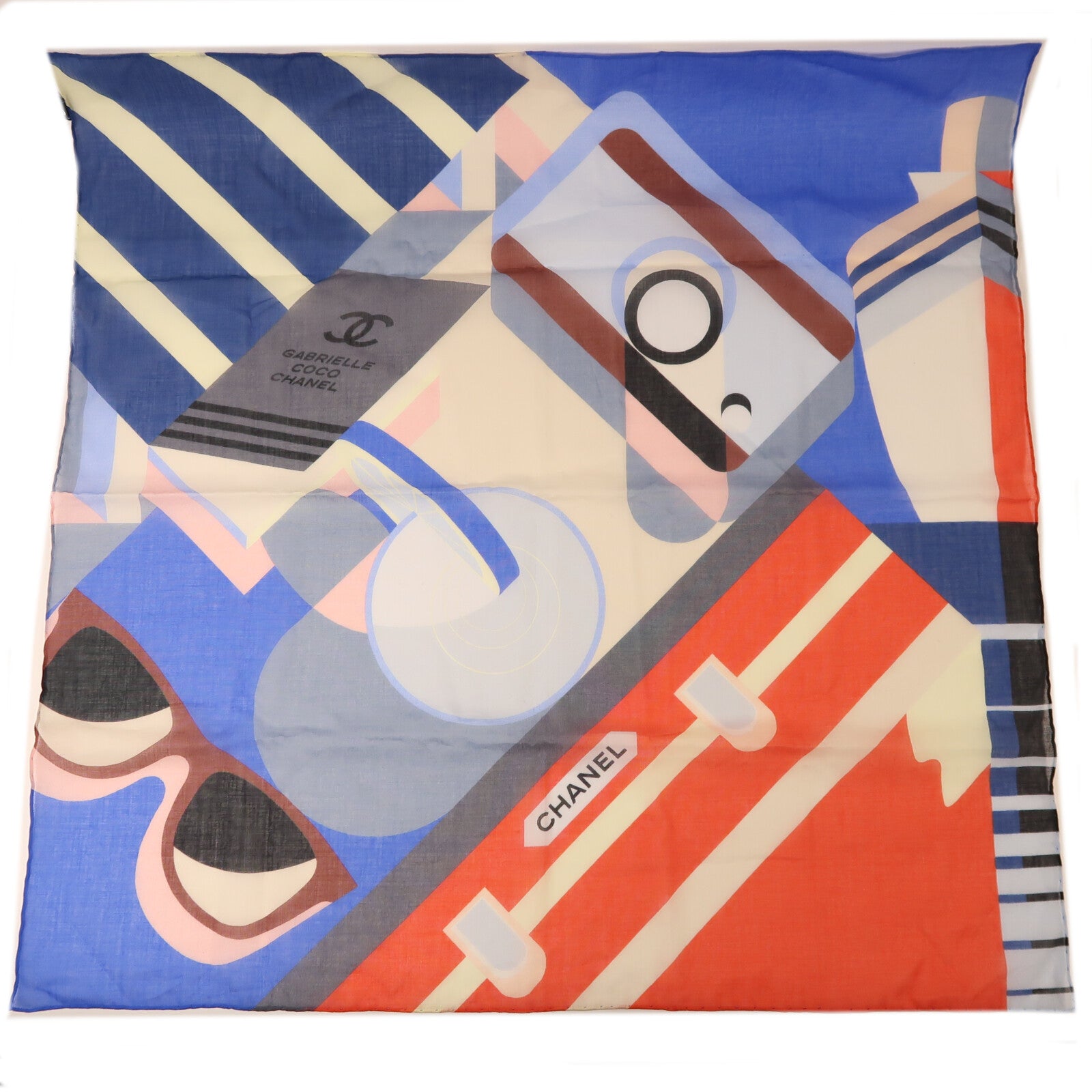 CHANEL 棉質Scarf 60X60絲巾