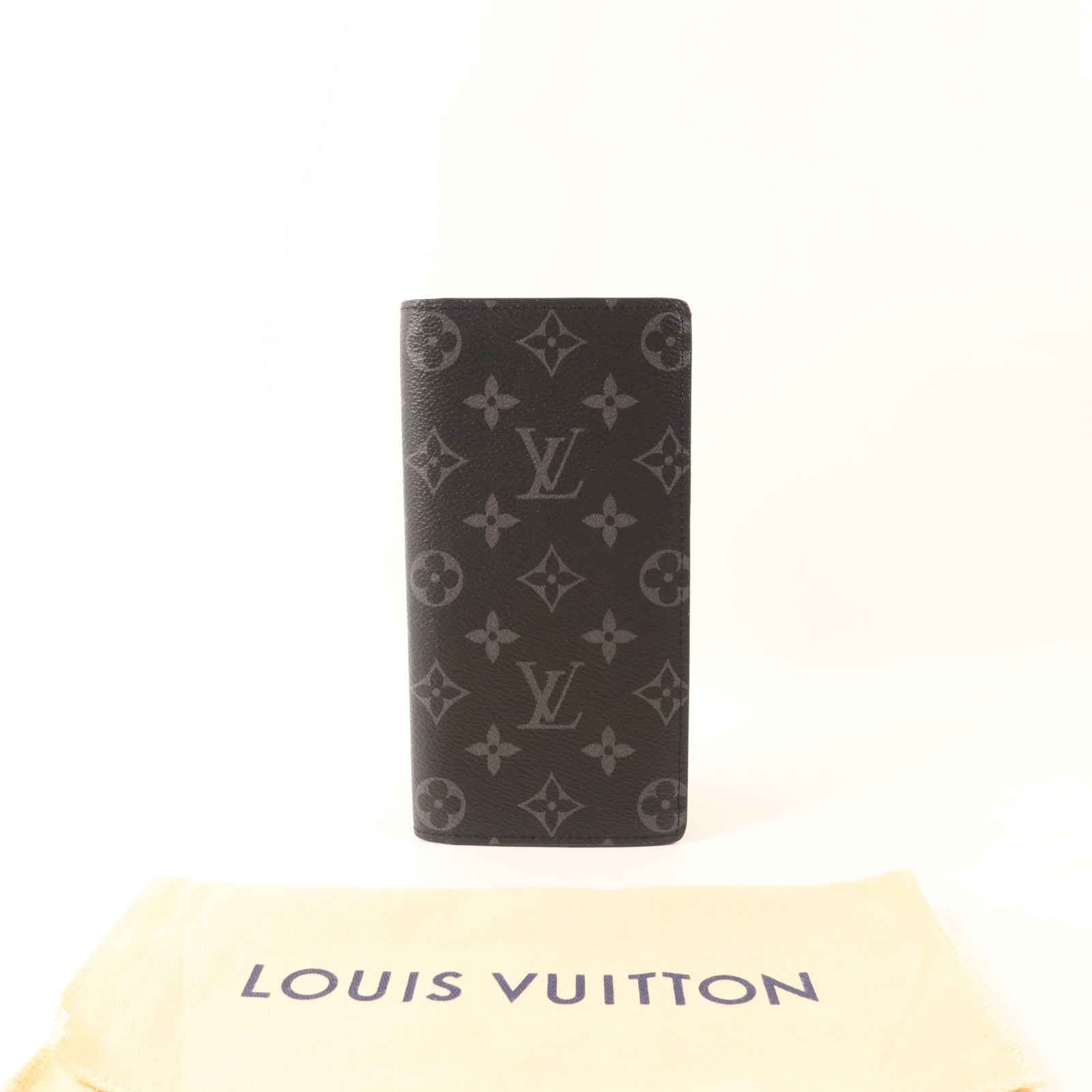 LOUIS VUITTON Monogram Eclipse Brazza銀扣長錢包