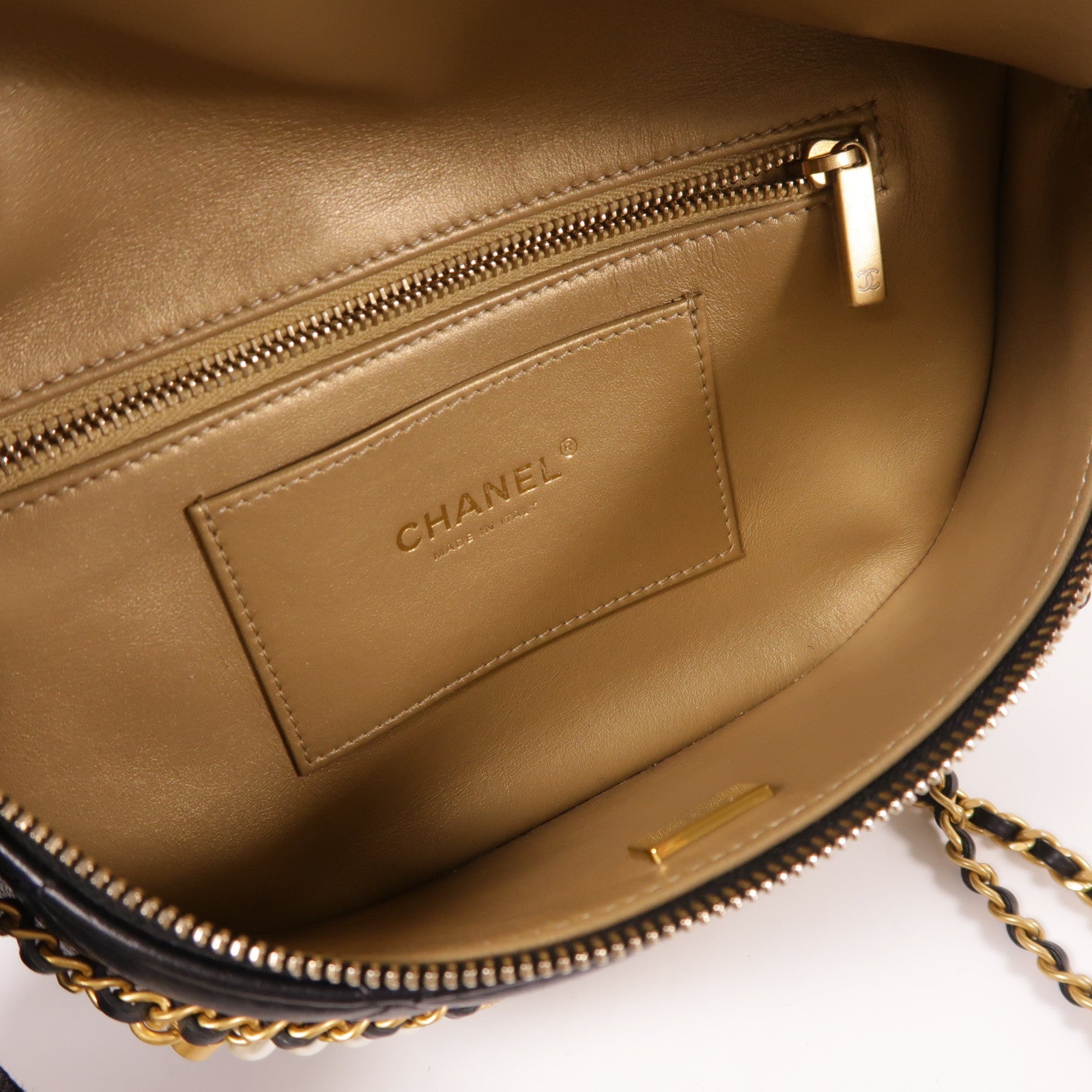 CHANEL 羊皮皮革2 Way Shoulder金扣手挽肩背兩用袋