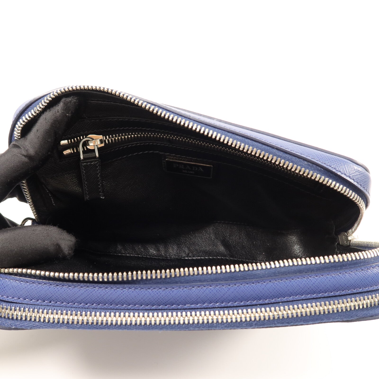 PRADA Saffiano皮革Double-Zipper Clutch手拿包