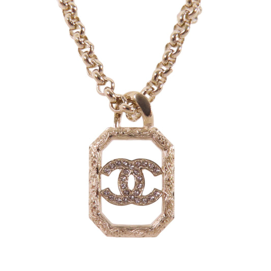 CHANEL 金屬/水鑽Necklace金扣項鏈