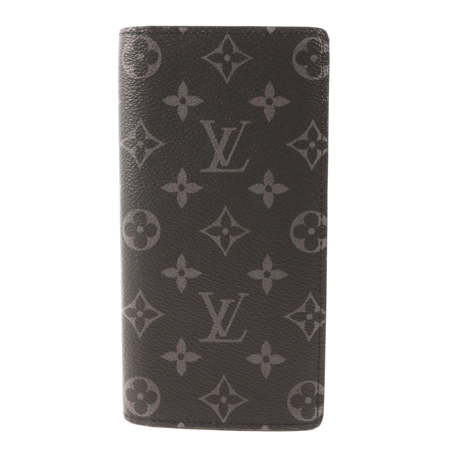 LOUIS VUITTON Monogram Eclipse Brazza銀扣長錢包