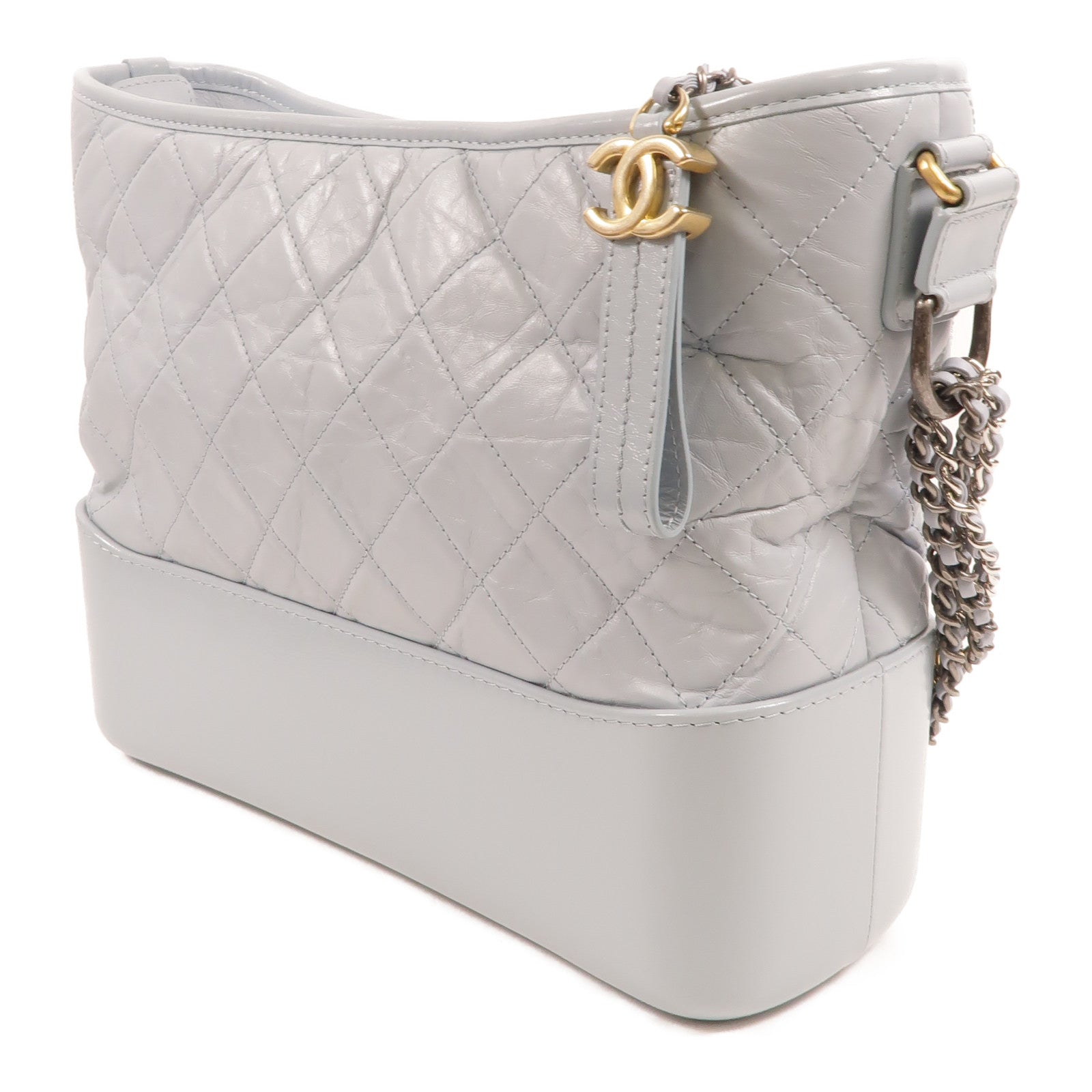 CHANEL 牛皮皮革Gabrielle Medium鏈帶肩背袋