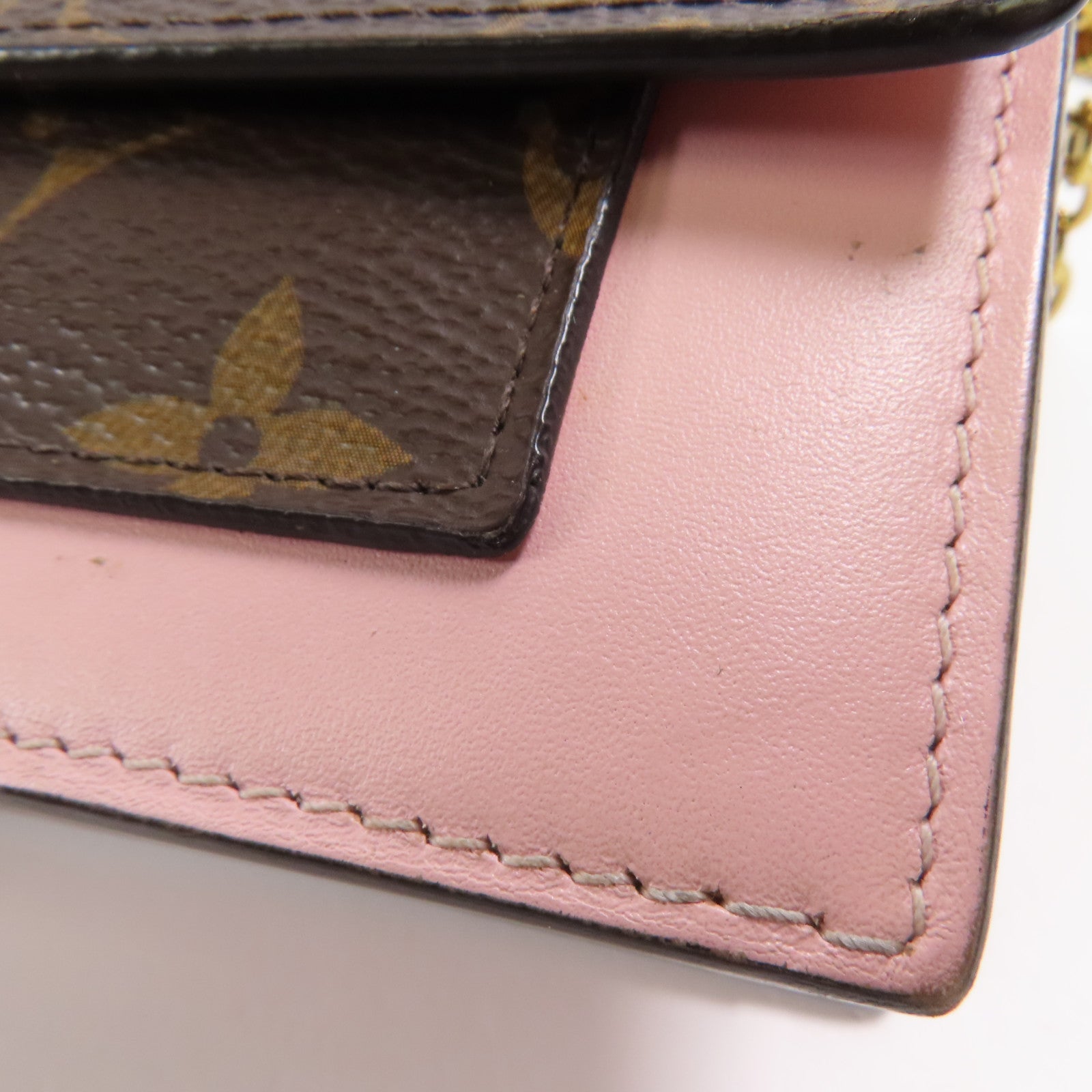LOUIS VUITTON Monogram Flore Chain Wallet金扣鏈帶肩背袋