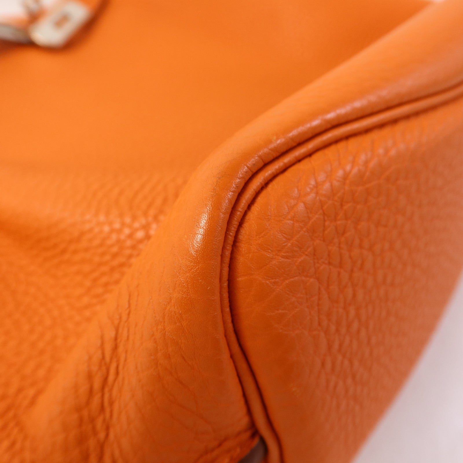 HERMES Togo皮革So Kelly 22銀扣肩背袋Orange