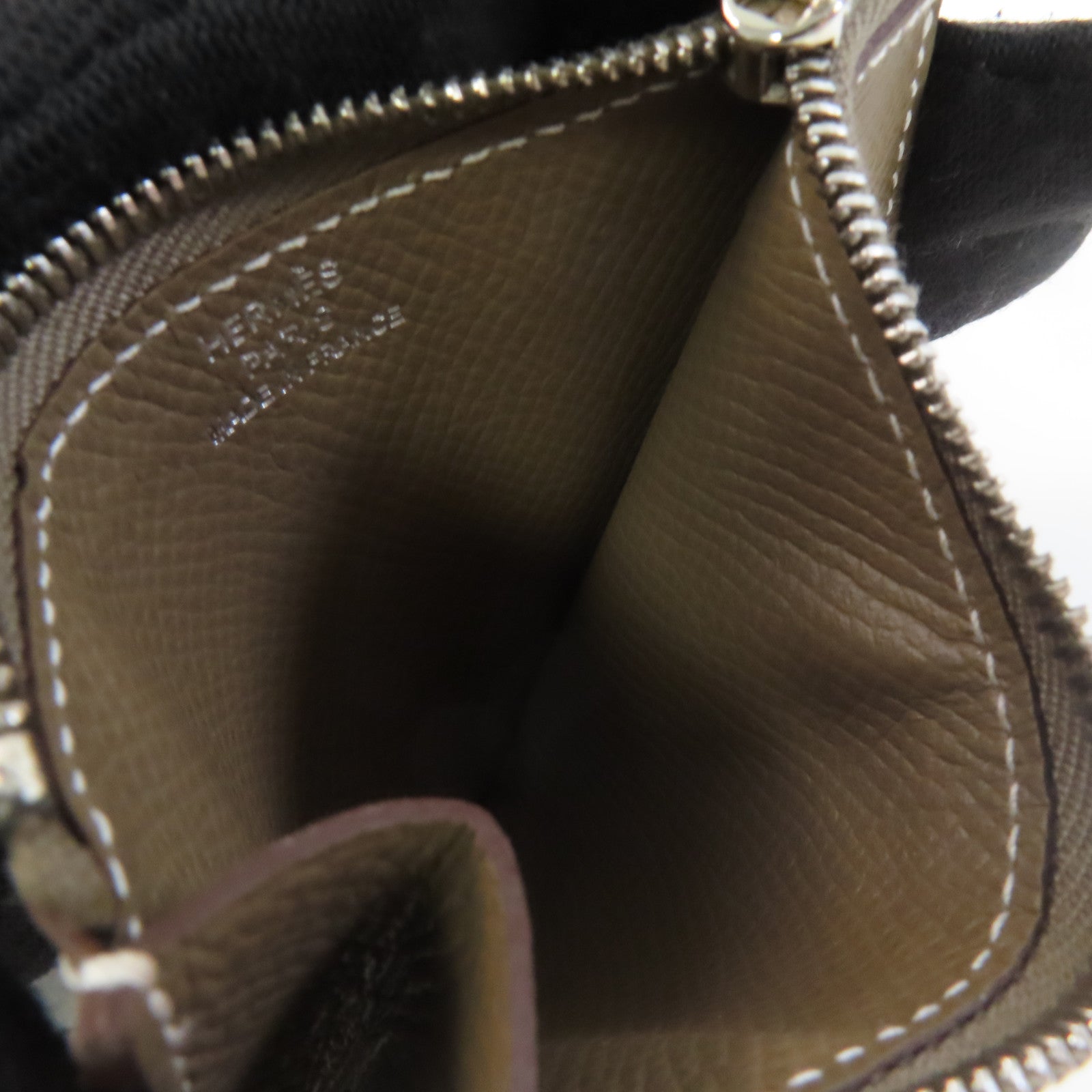 HERMES Epsom皮革Constance Slim Wallet銀扣短錢包啡色