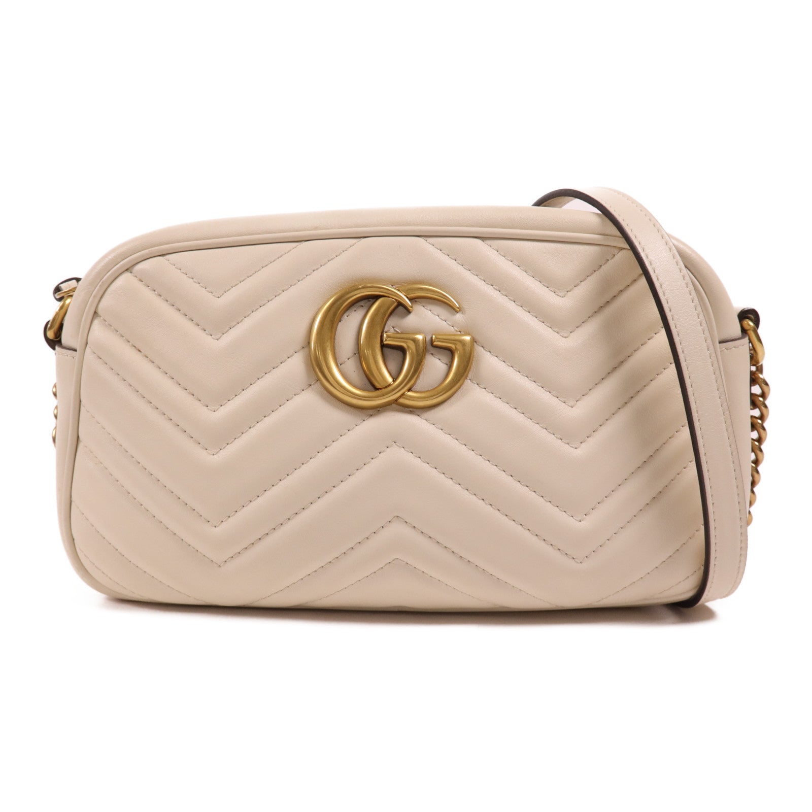 GUCCI 牛皮皮革GG Marmont金扣肩背袋