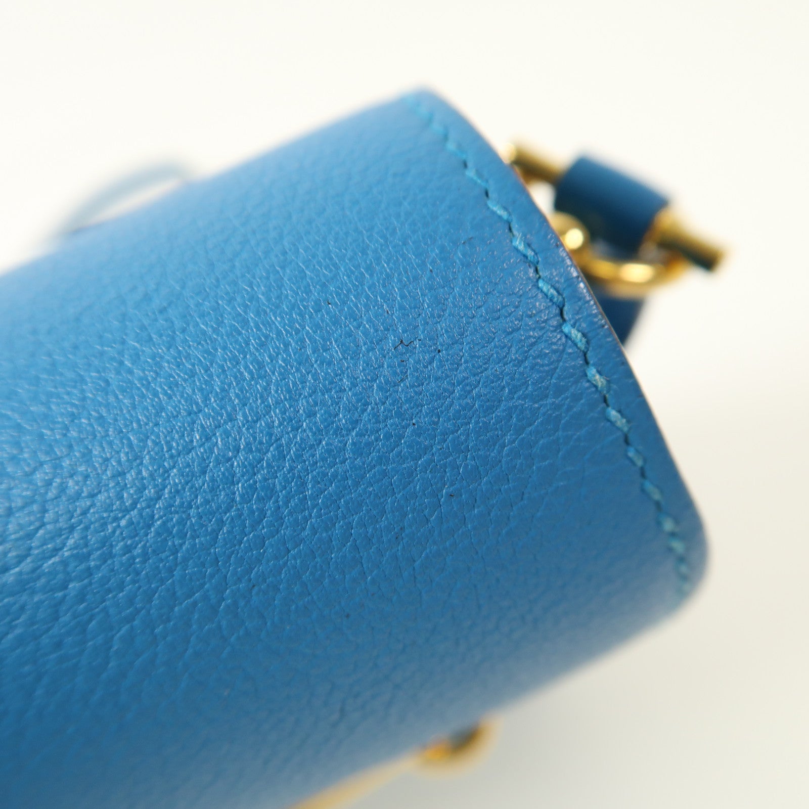 HERMES 【激減優惠】Evercolor皮革Mini Roulis金扣肩背袋Bleu Zanzibar