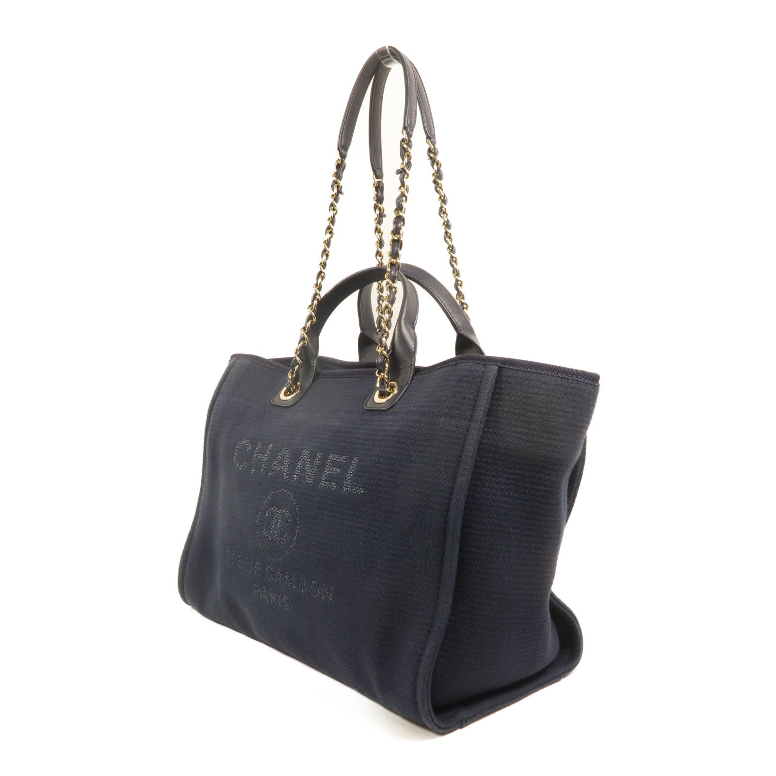 CHANEL 帆布Deauville Tote手挽肩背兩用袋