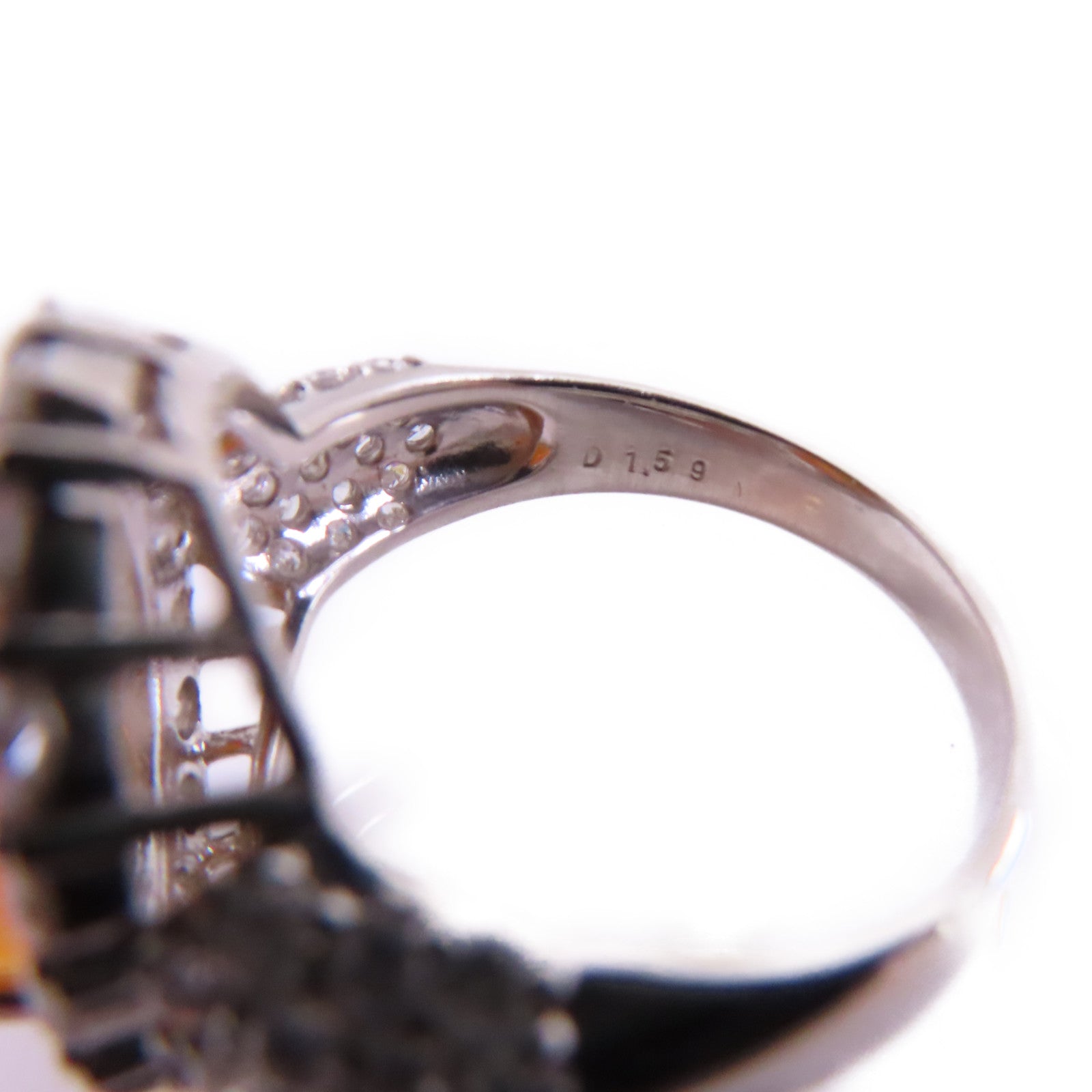 JEWELRY 【激減優惠】PT900鉑金/蛋白石/鑽石Opal Diamond Ring戒指US#5.75