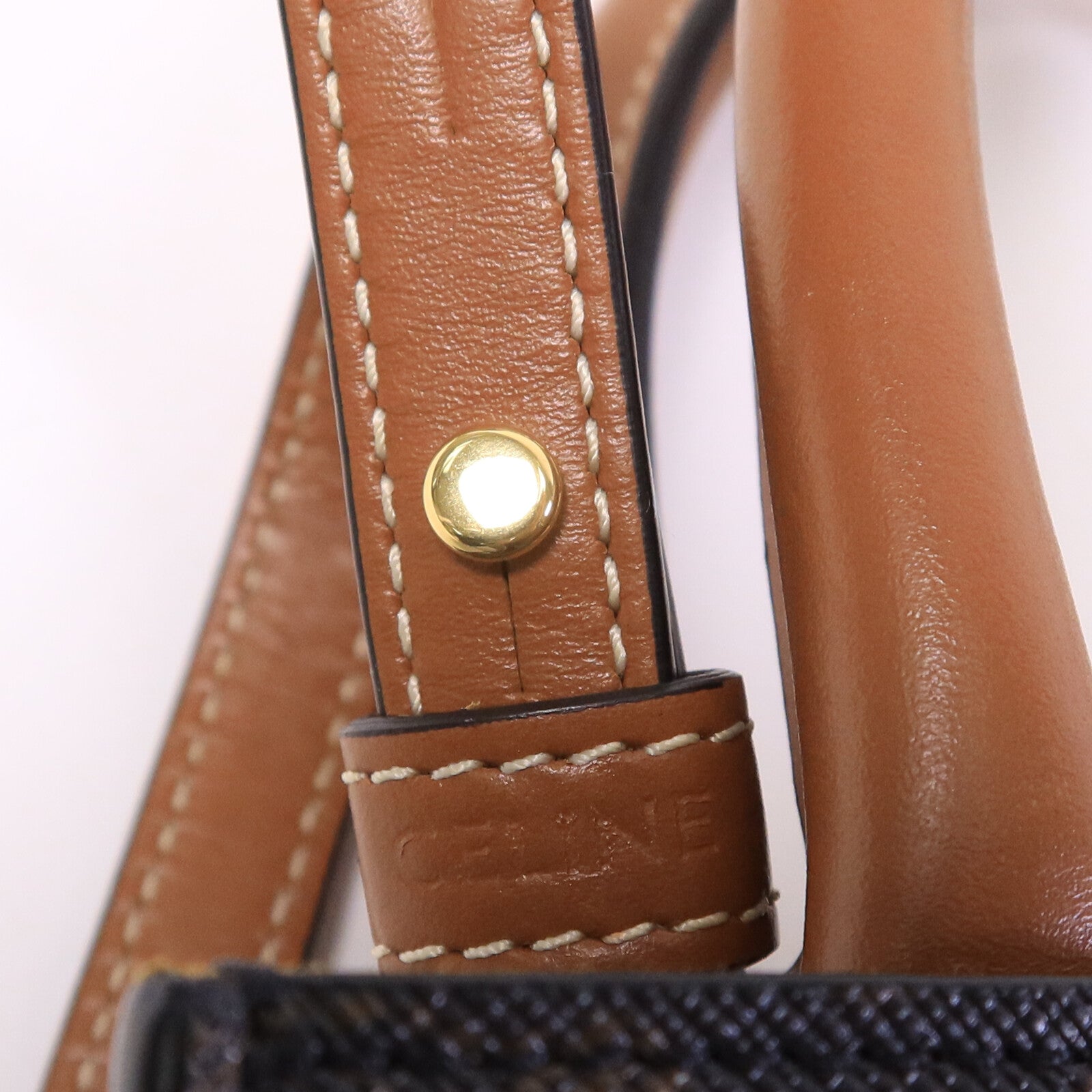 CELINE 皮革/塗層帆布Mini Vertical Cabas手挽肩背兩用袋