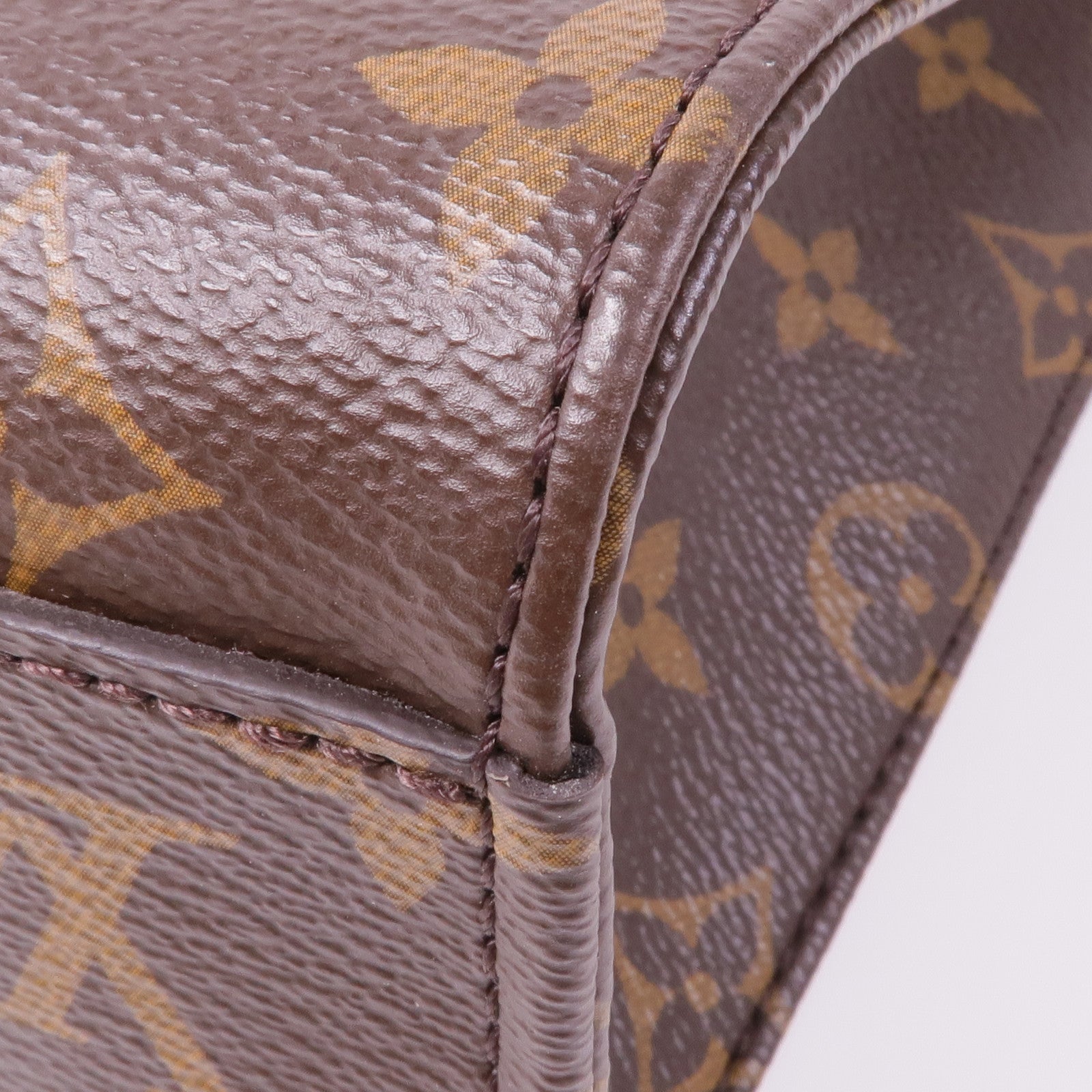 LOUIS VUITTON Monogram Sac Plat BB金扣手挽肩背兩用袋棕色