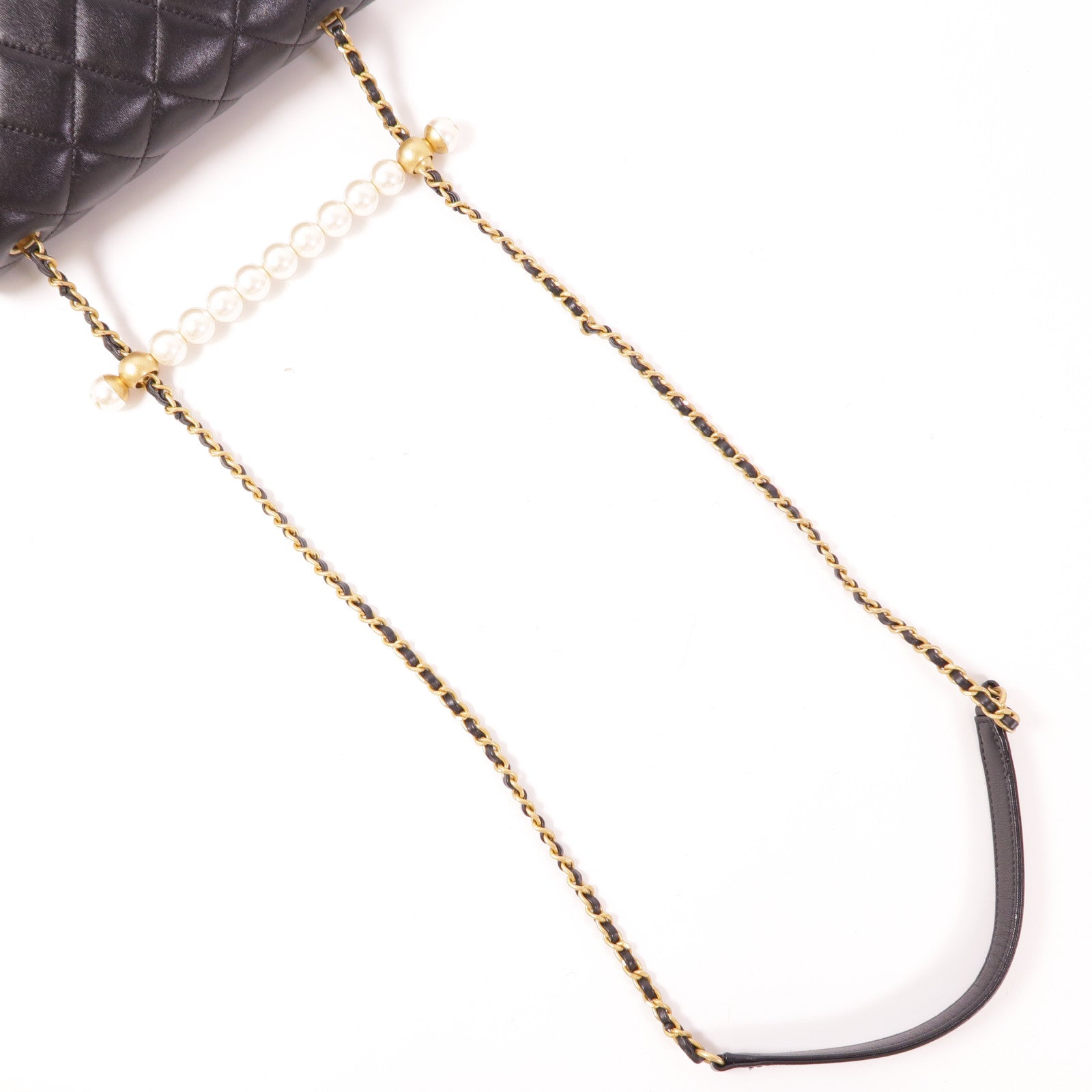 CHANEL 羊皮皮革Shoulder Bag金扣手挽肩背兩用袋