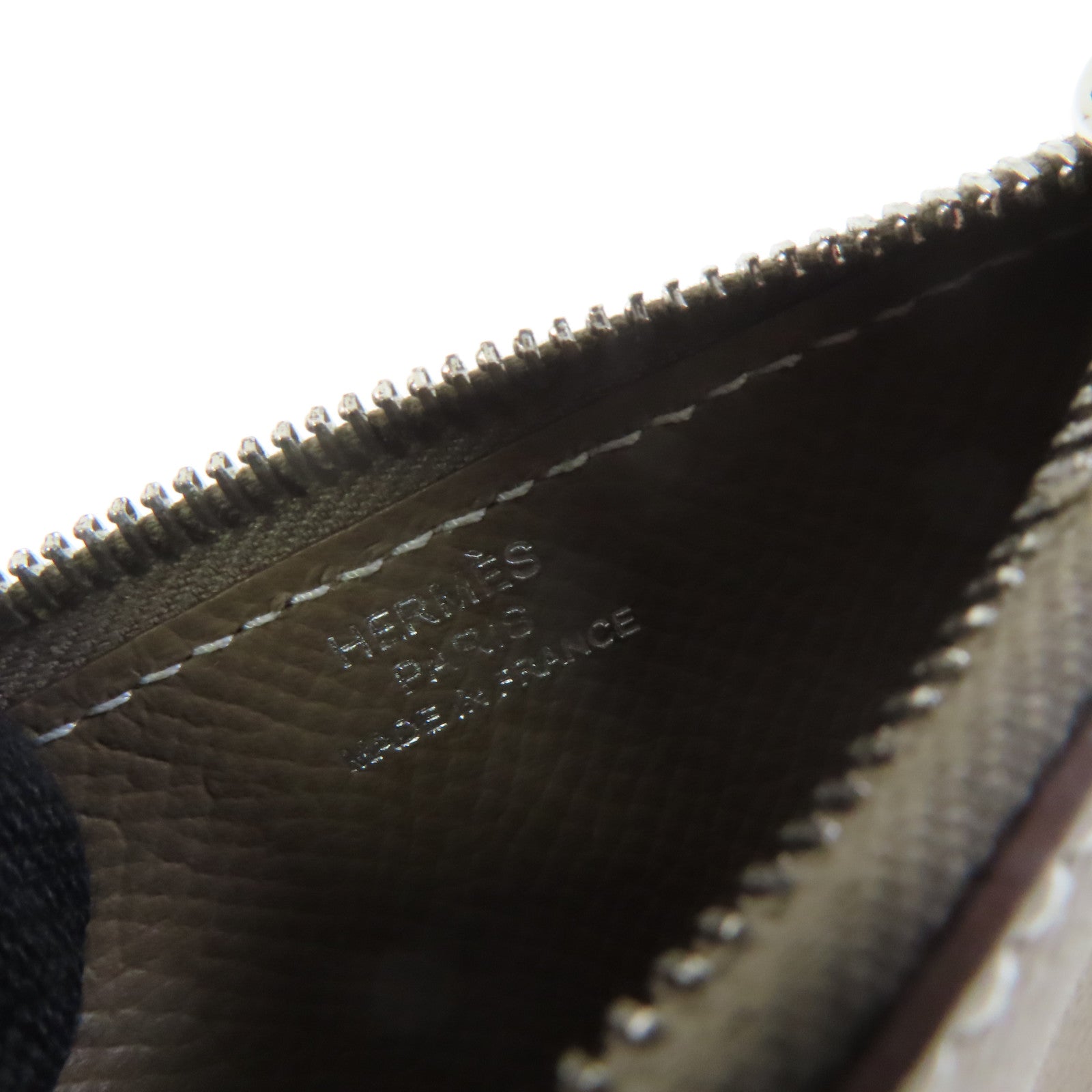 HERMES Epsom皮革Constance Slim Wallet銀扣短錢包啡色