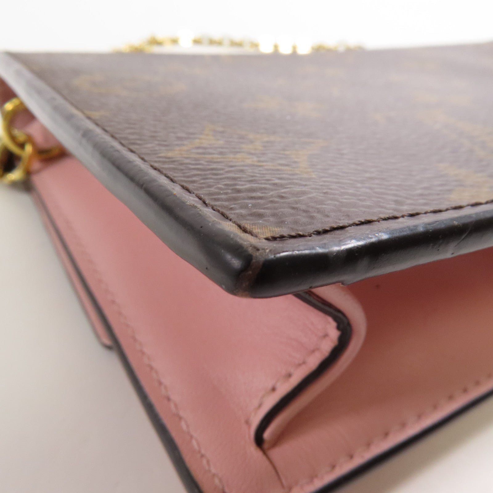 LOUIS VUITTON Monogram Flore Chain Wallet金扣鏈帶肩背袋