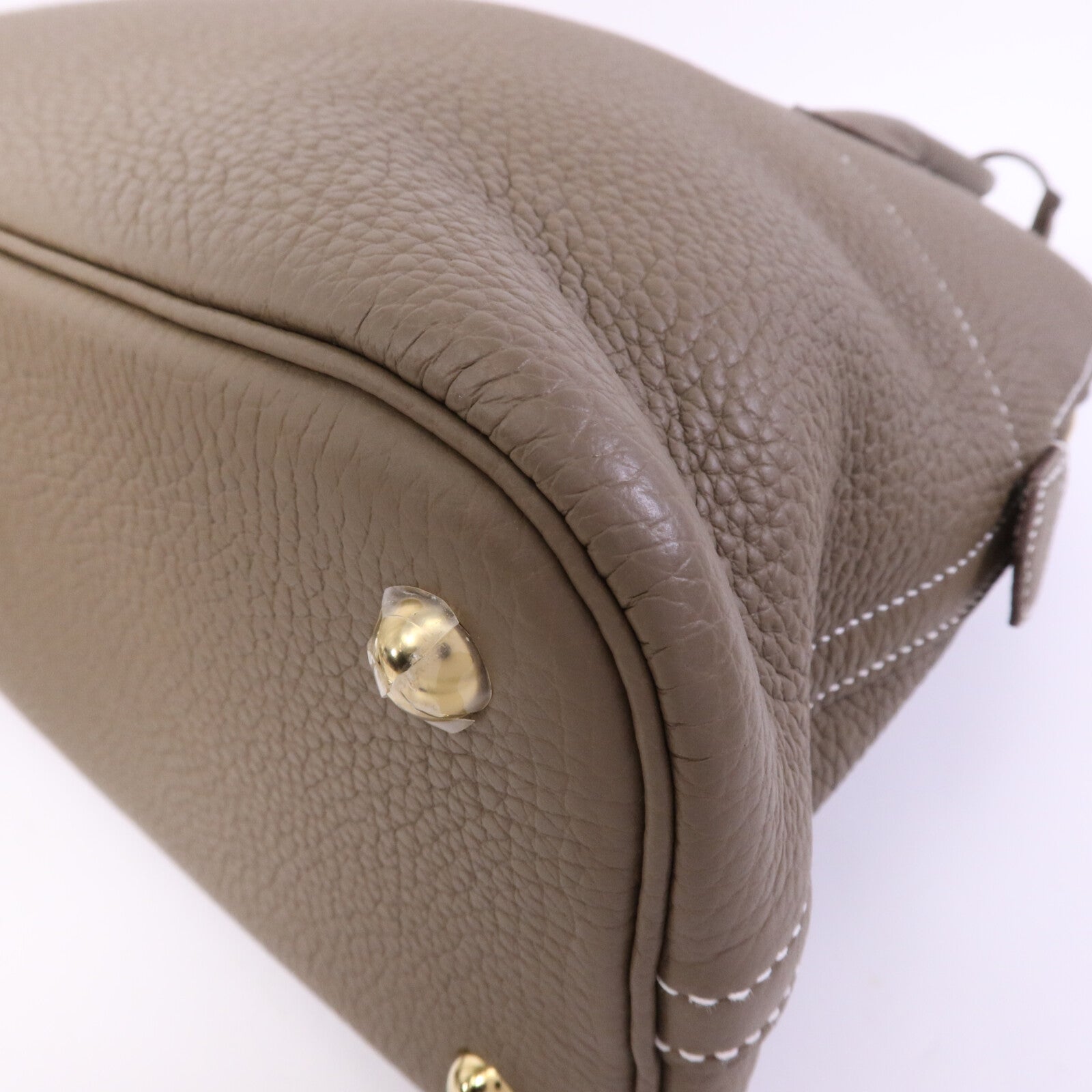HERMES Clemence皮革Bolide 31金扣手挽肩背兩用袋Etoupe