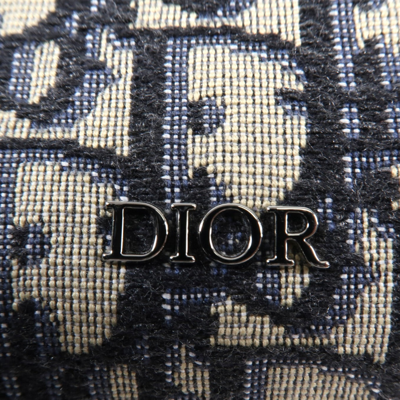 Dior 牛皮皮革/帆布Shoulder Bag銀扣肩背袋