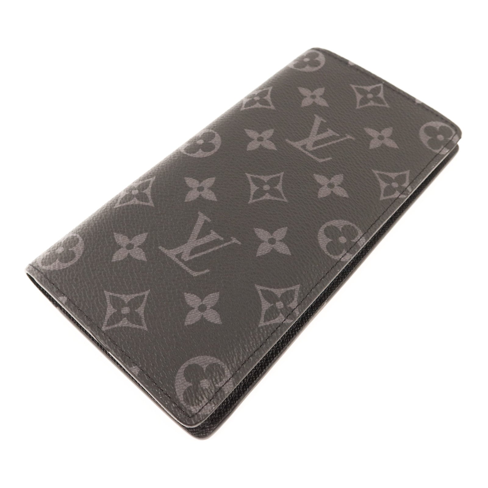 LOUIS VUITTON Monogram Eclipse Brazza銀扣長錢包
