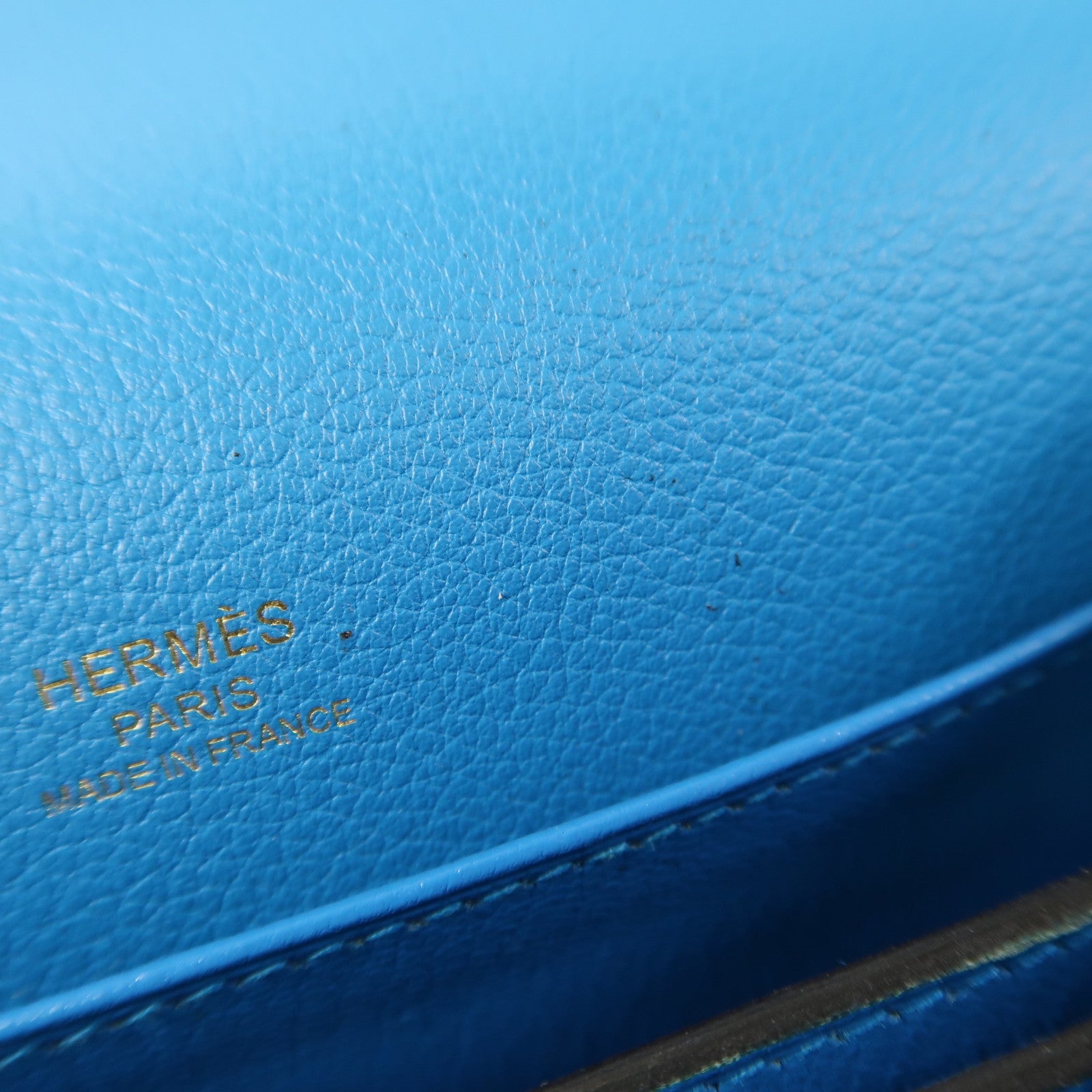 HERMES Evercolor皮革Mini Roulis金扣肩背袋Bleu Zanzibar