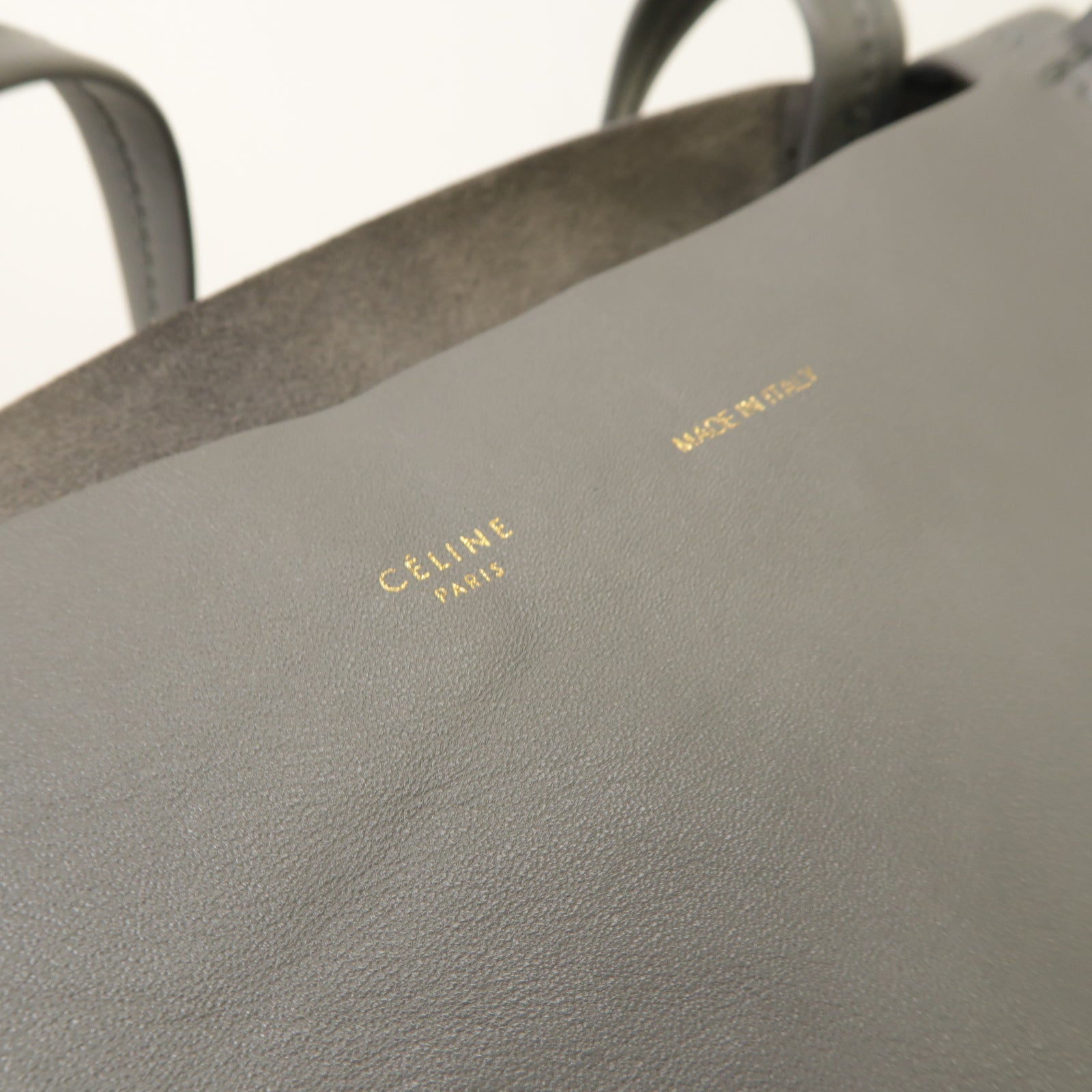 CELINE 【激減優惠】羊皮皮革Cabas手挽袋灰色/棕色