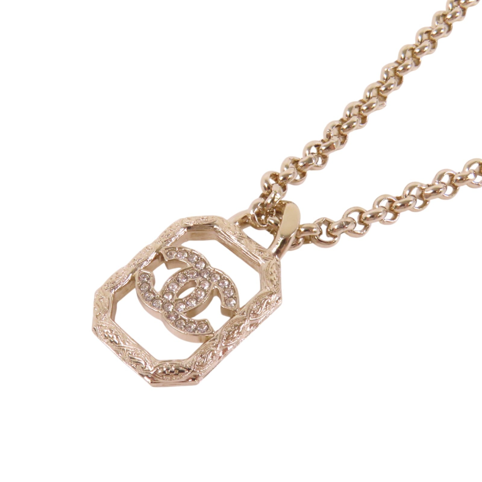 CHANEL 金屬/水鑽Necklace金扣項鏈