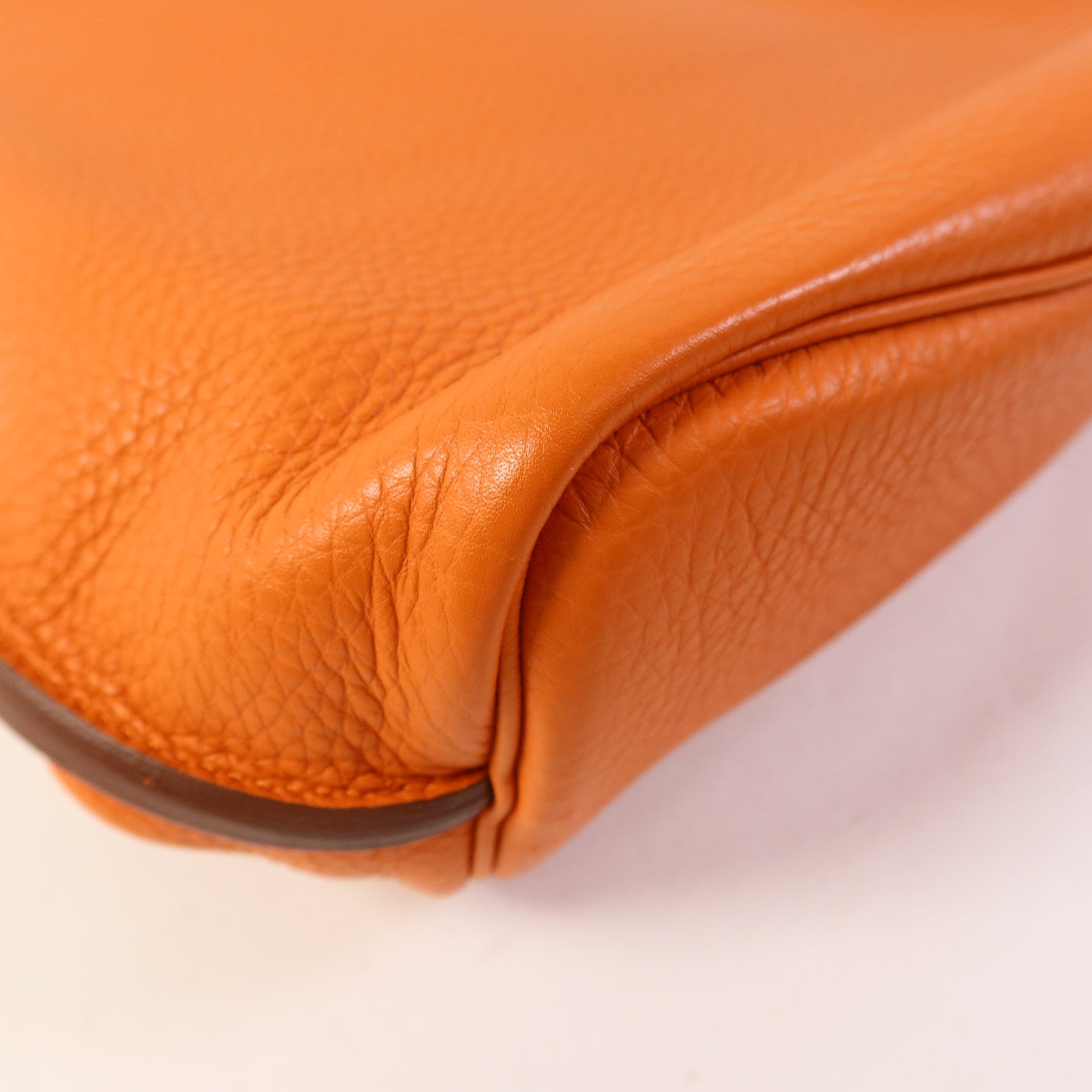 HERMES Togo皮革So Kelly 22銀扣肩背袋Orange