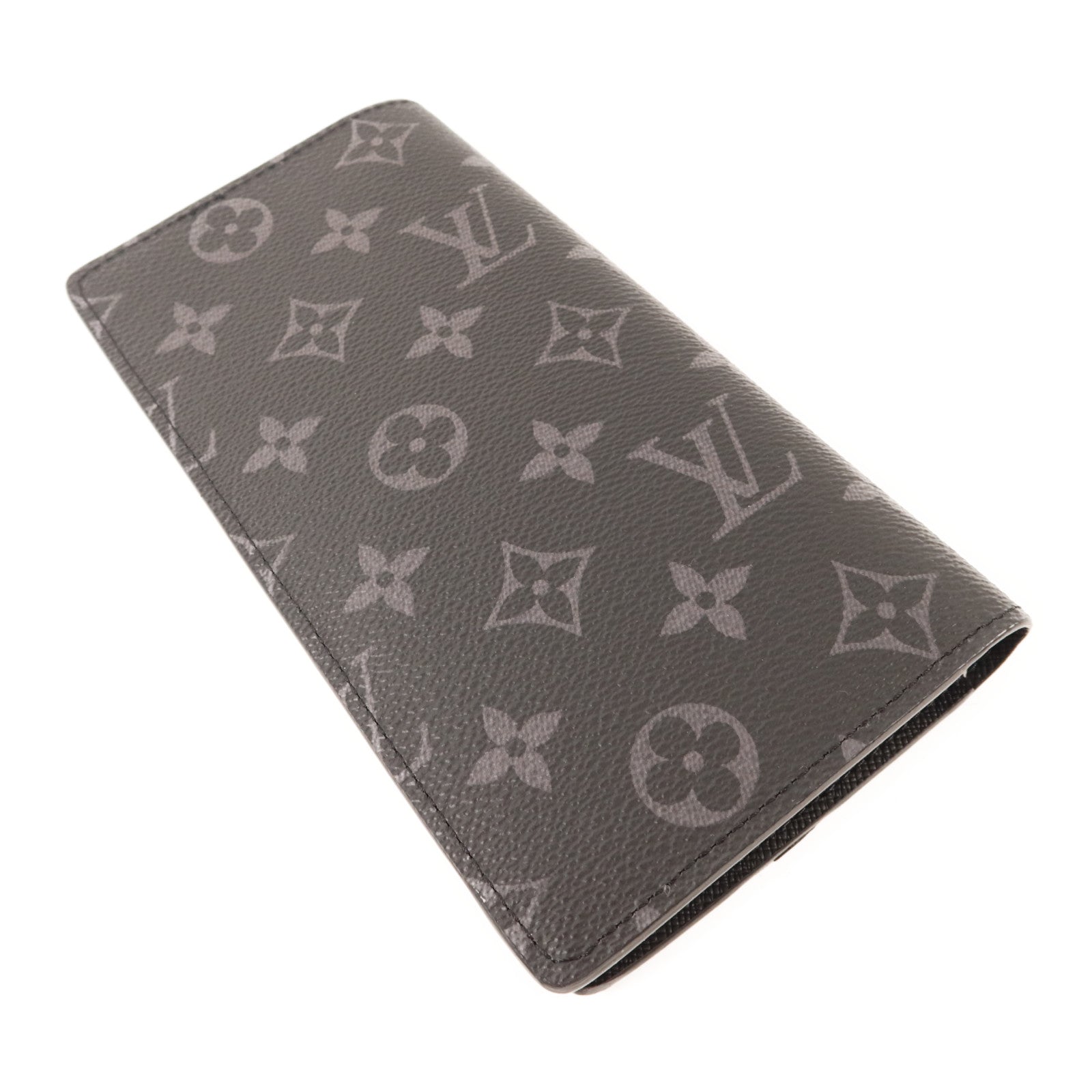 LOUIS VUITTON Monogram Eclipse Brazza銀扣長錢包