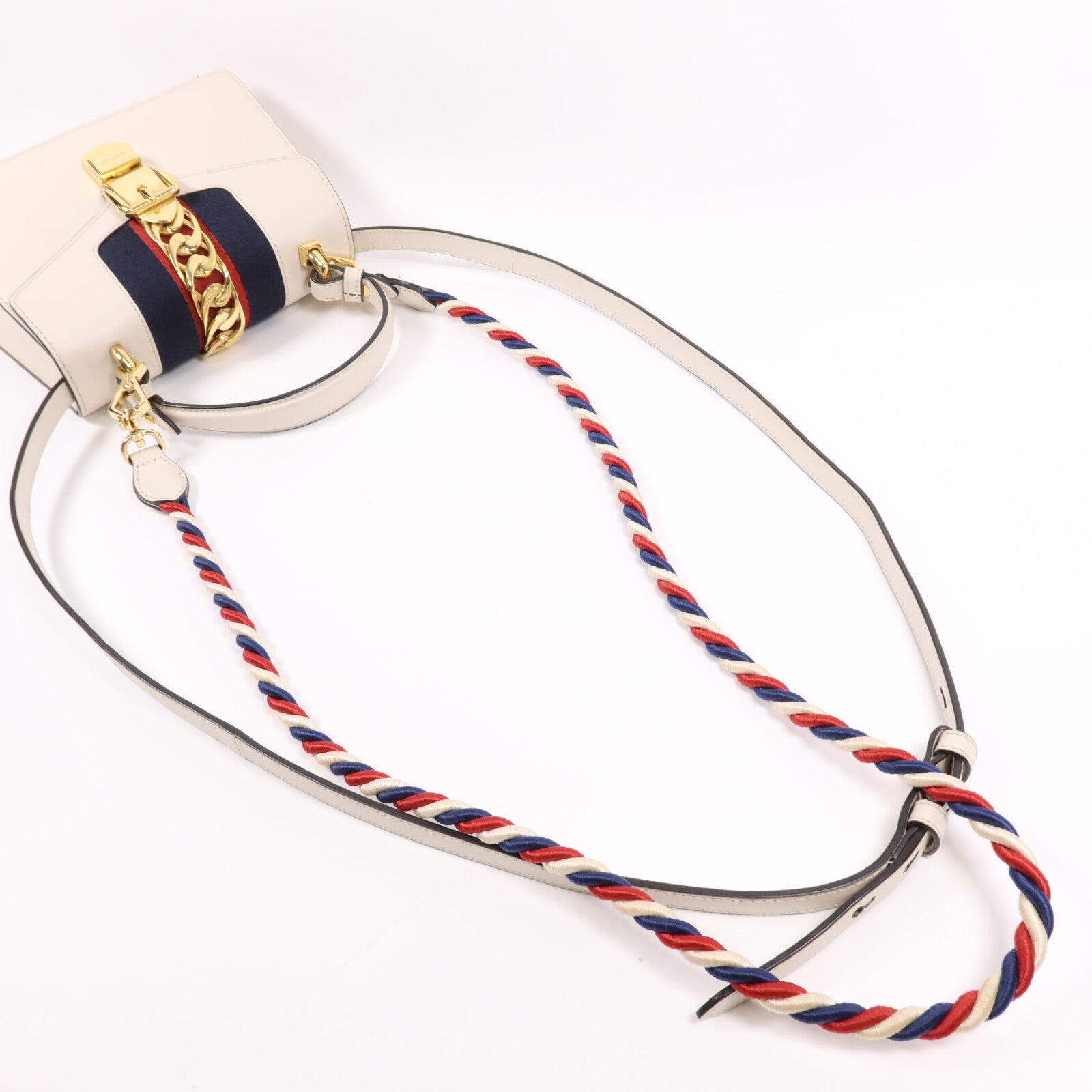 GUCCI 牛皮皮革Sylvie金扣手挽肩背兩用袋