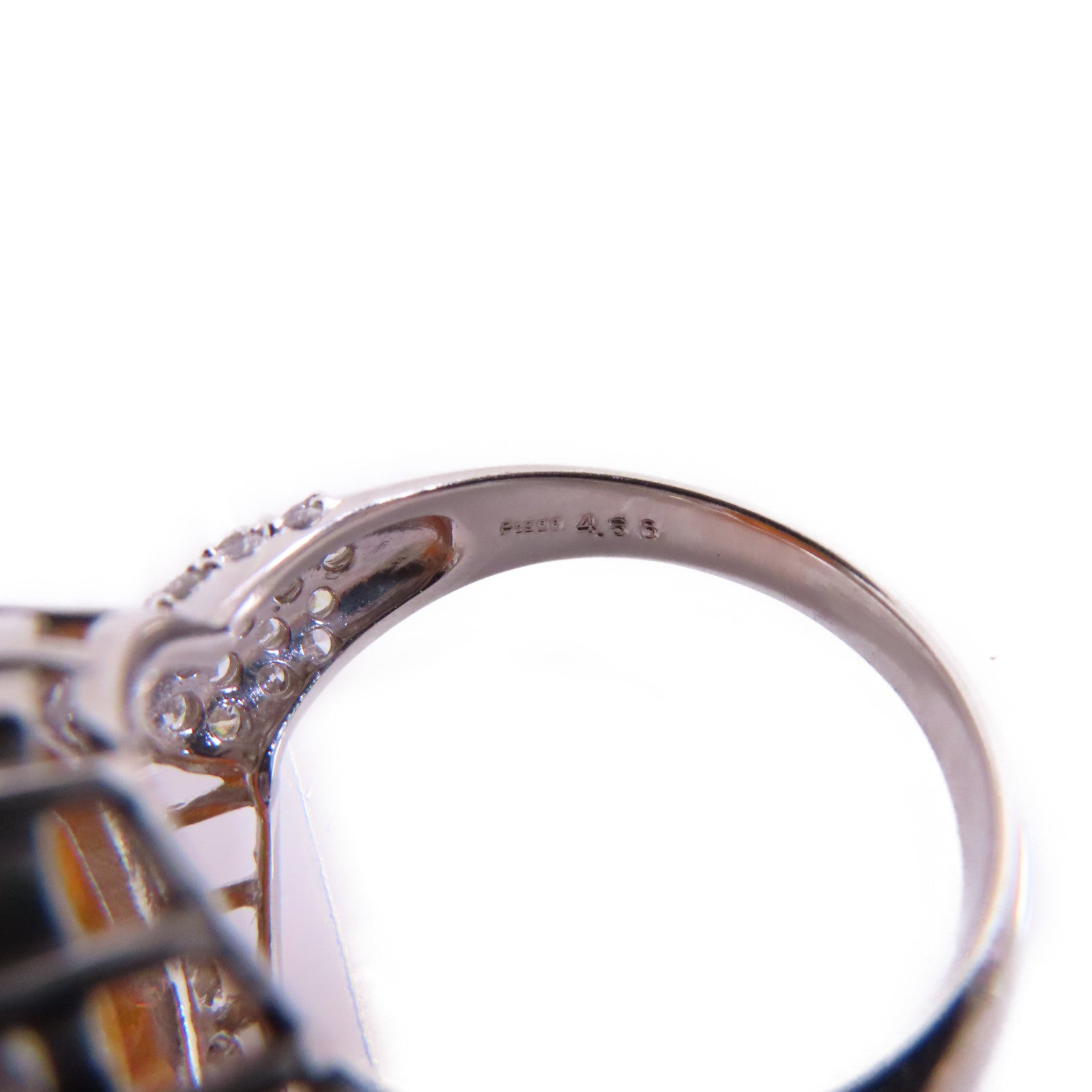 JEWELRY 【激減優惠】PT900鉑金/蛋白石/鑽石Opal Diamond Ring戒指US#5.75