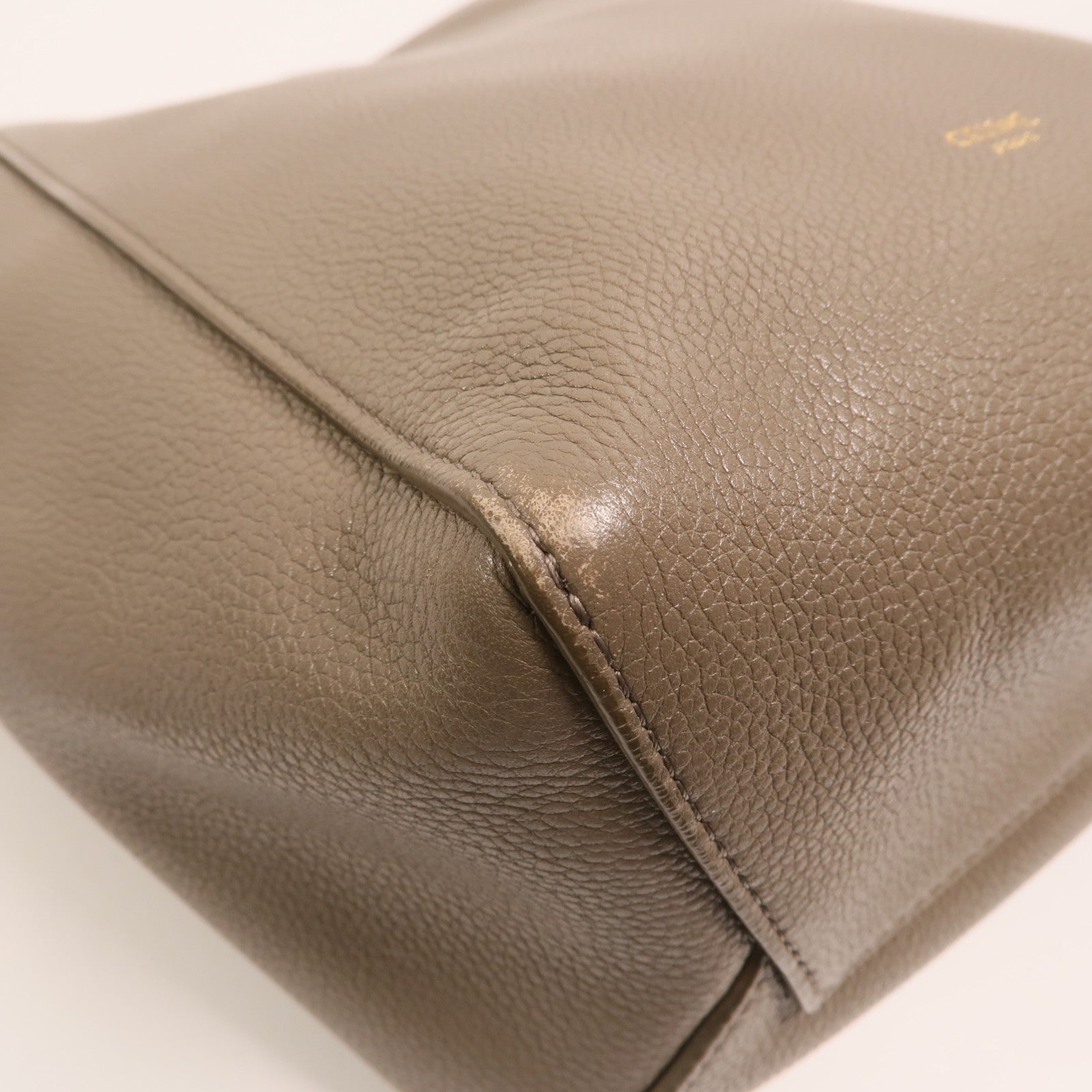 CELINE 牛皮皮革Sangle bucket Bag金扣肩背袋