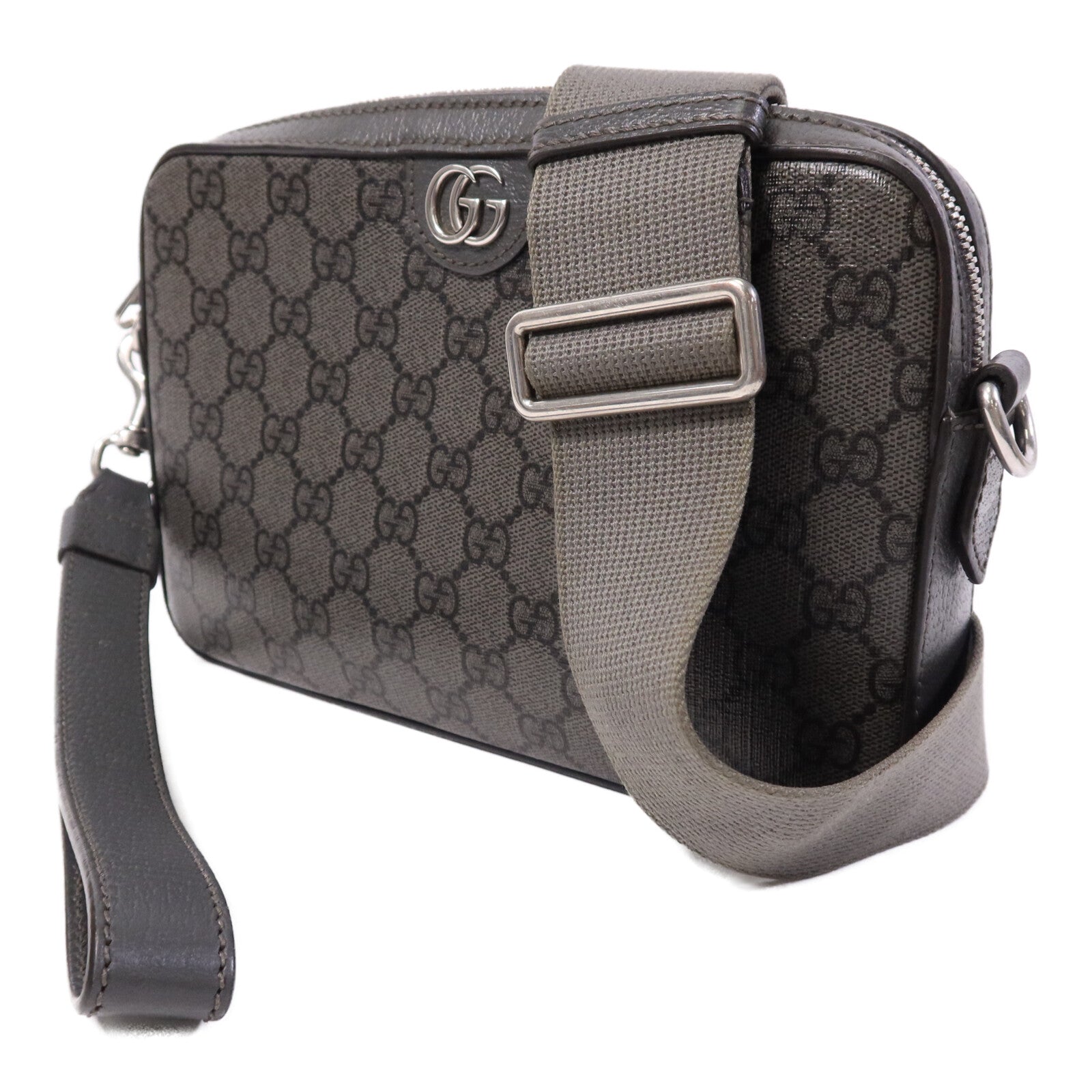 GUCCI 【激減優惠】塗層帆布Ophidia GG Carmera Bag銀扣肩背袋