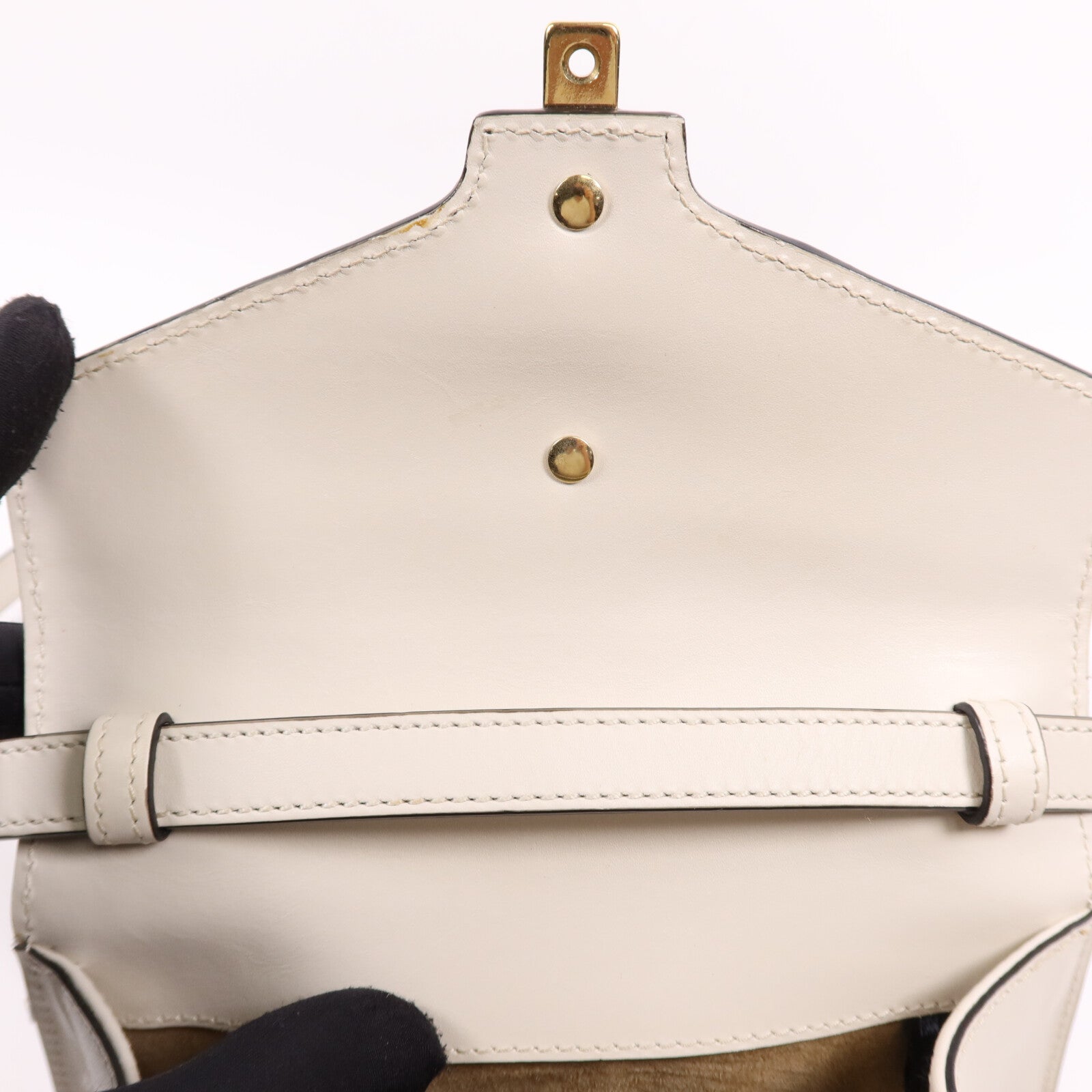 GUCCI 牛皮皮革Sylvie金扣手挽肩背兩用袋