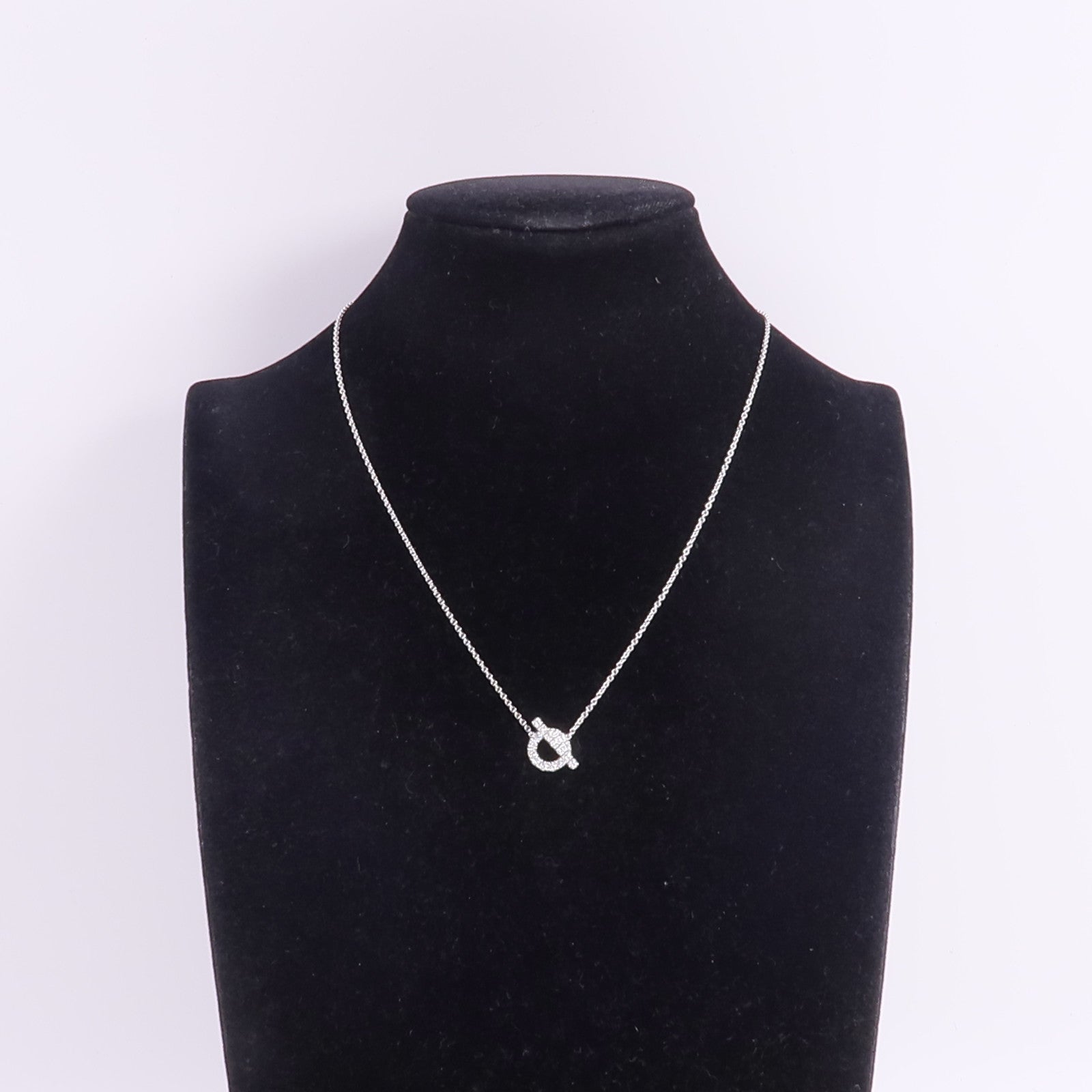 HERMES 18K白金Finesse Pendant鑽石項鍊