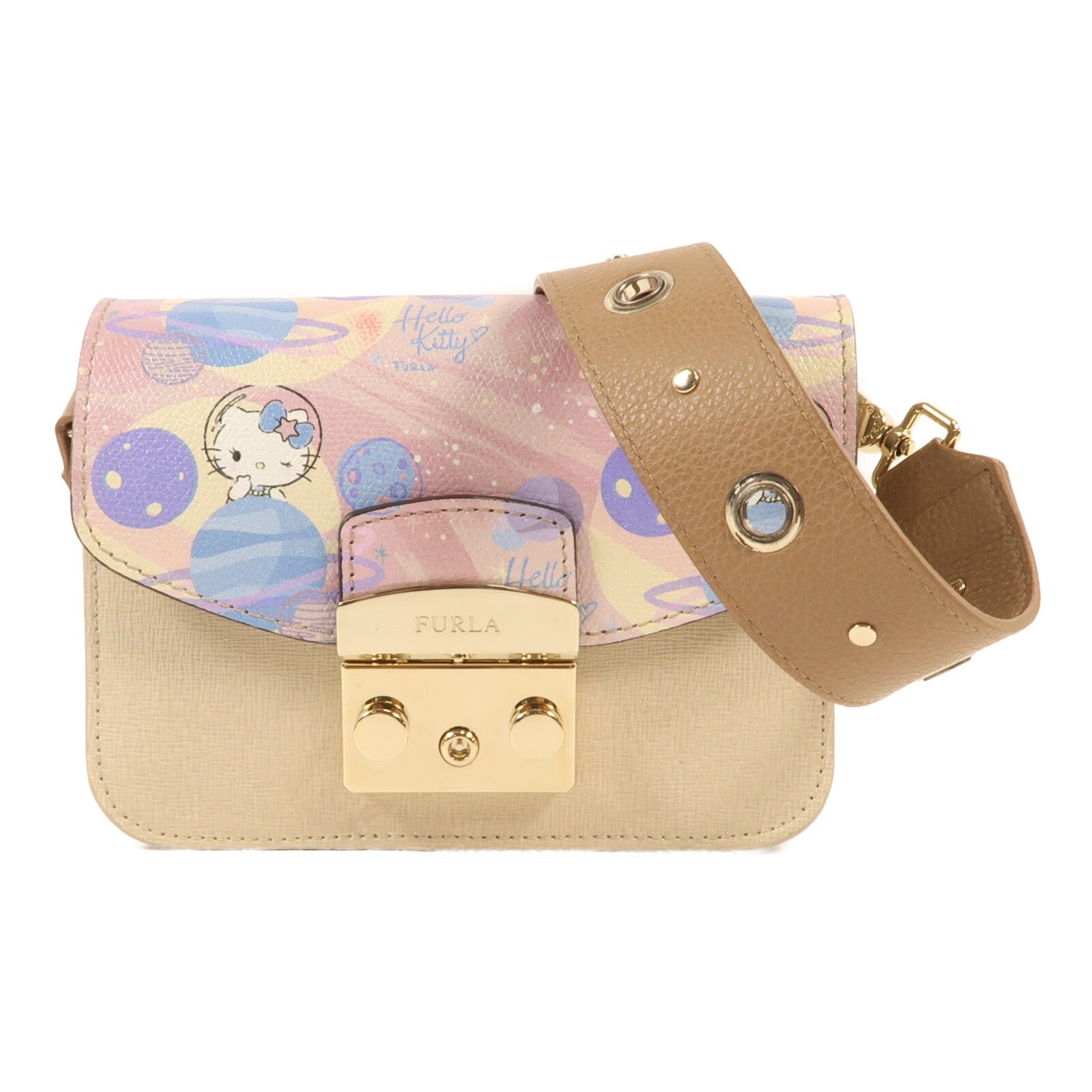 Furla 牛皮皮革Chain Bag金扣肩背袋